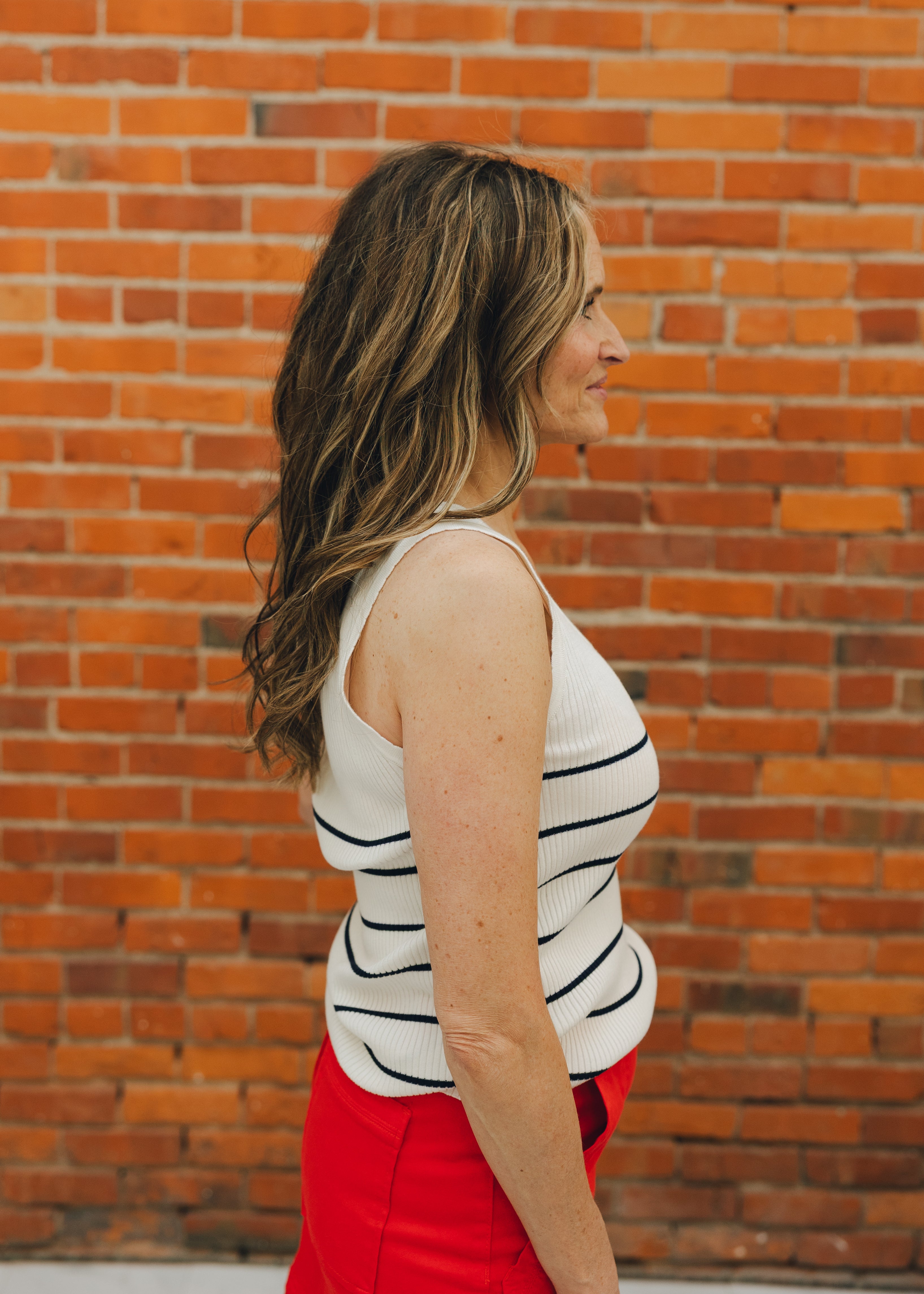 Molly Bracken Striped Sleeveless Shirt