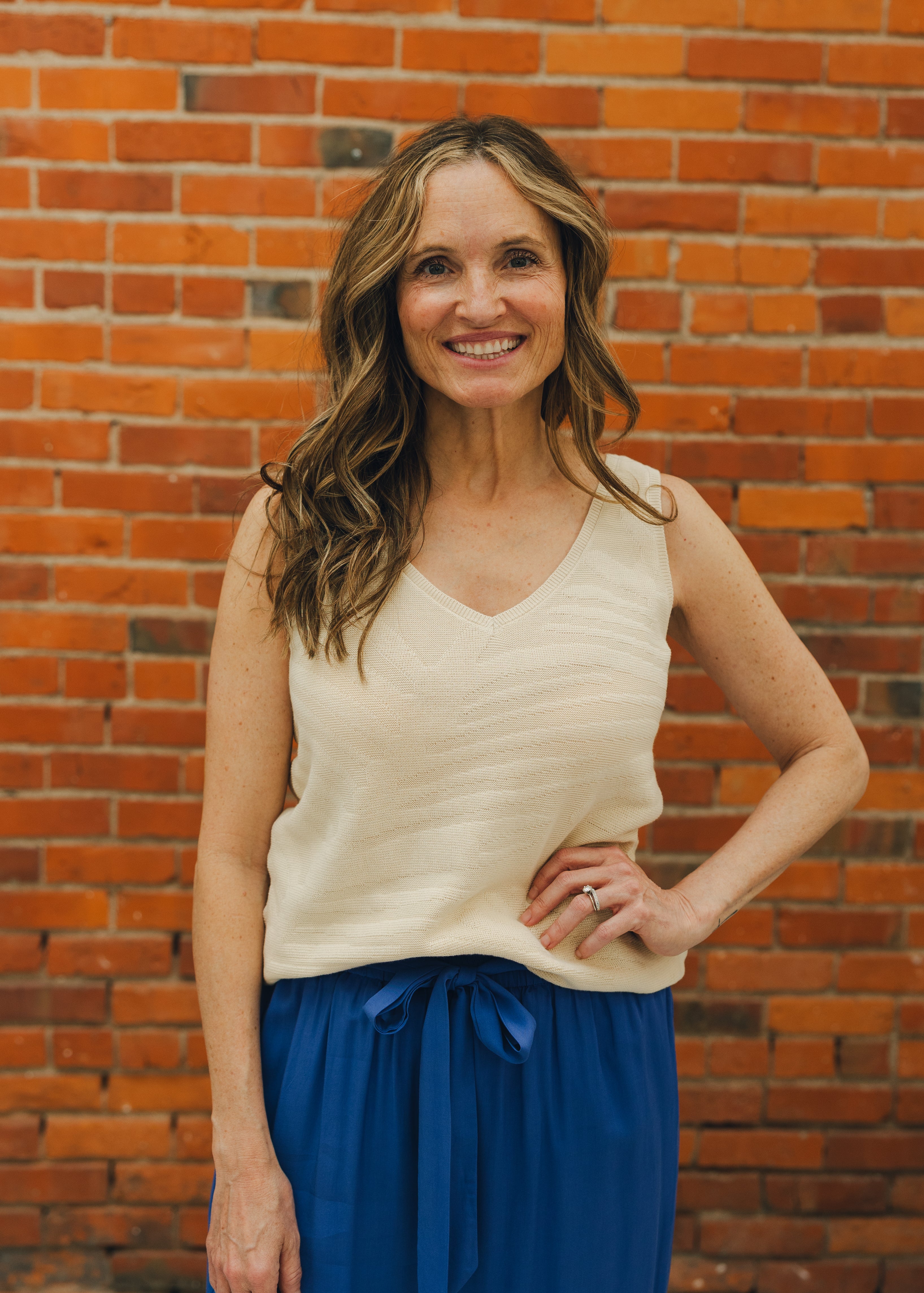 Tribal Sleeveless V Neck Sweater