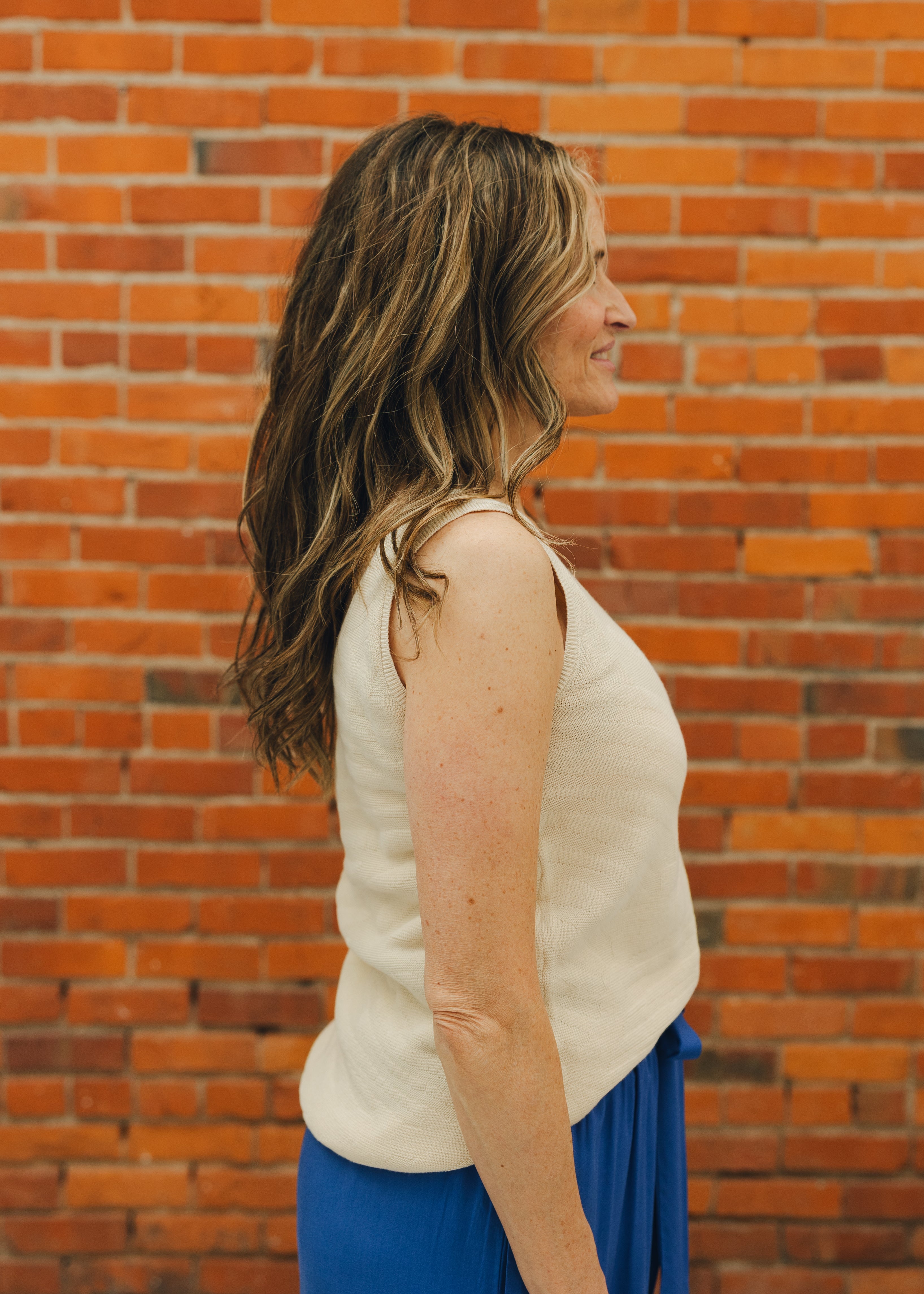 Tribal Sleeveless V Neck Sweater