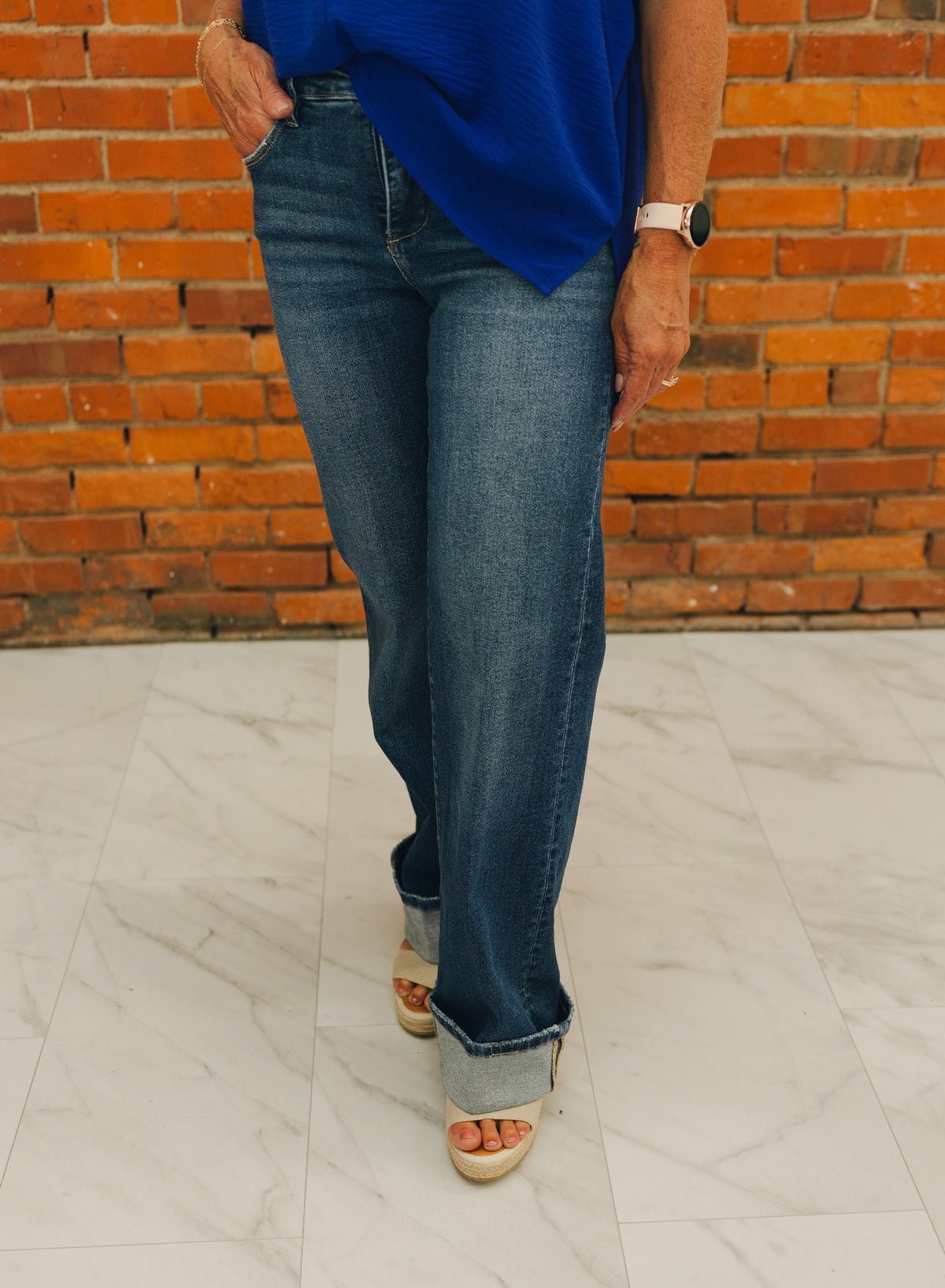 RISEN Full Size Mid Rise Boyfriend Star Shadow Detail Cuffed Jeans Plus Size