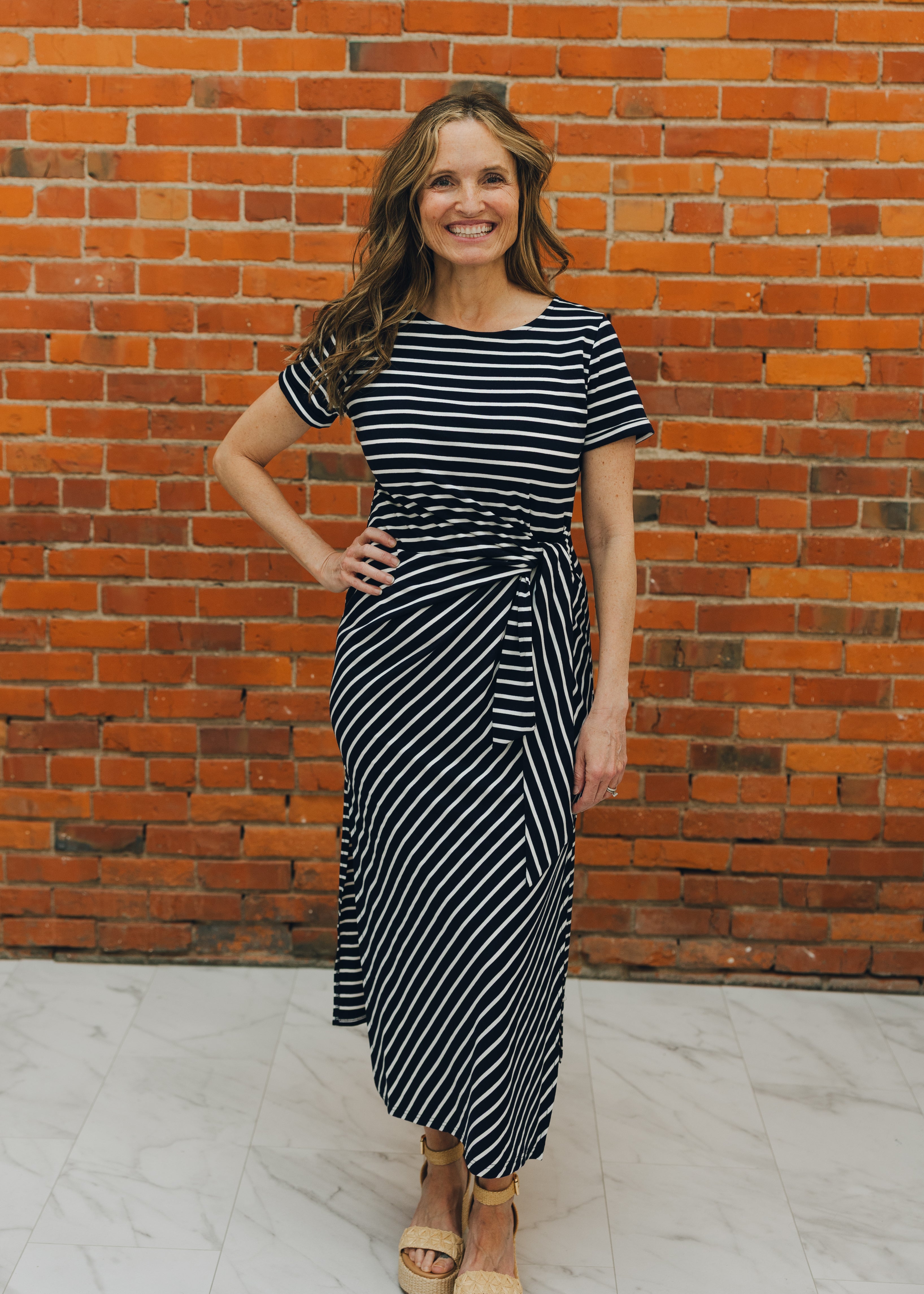 Molly Bracken Striped Knitted Dress