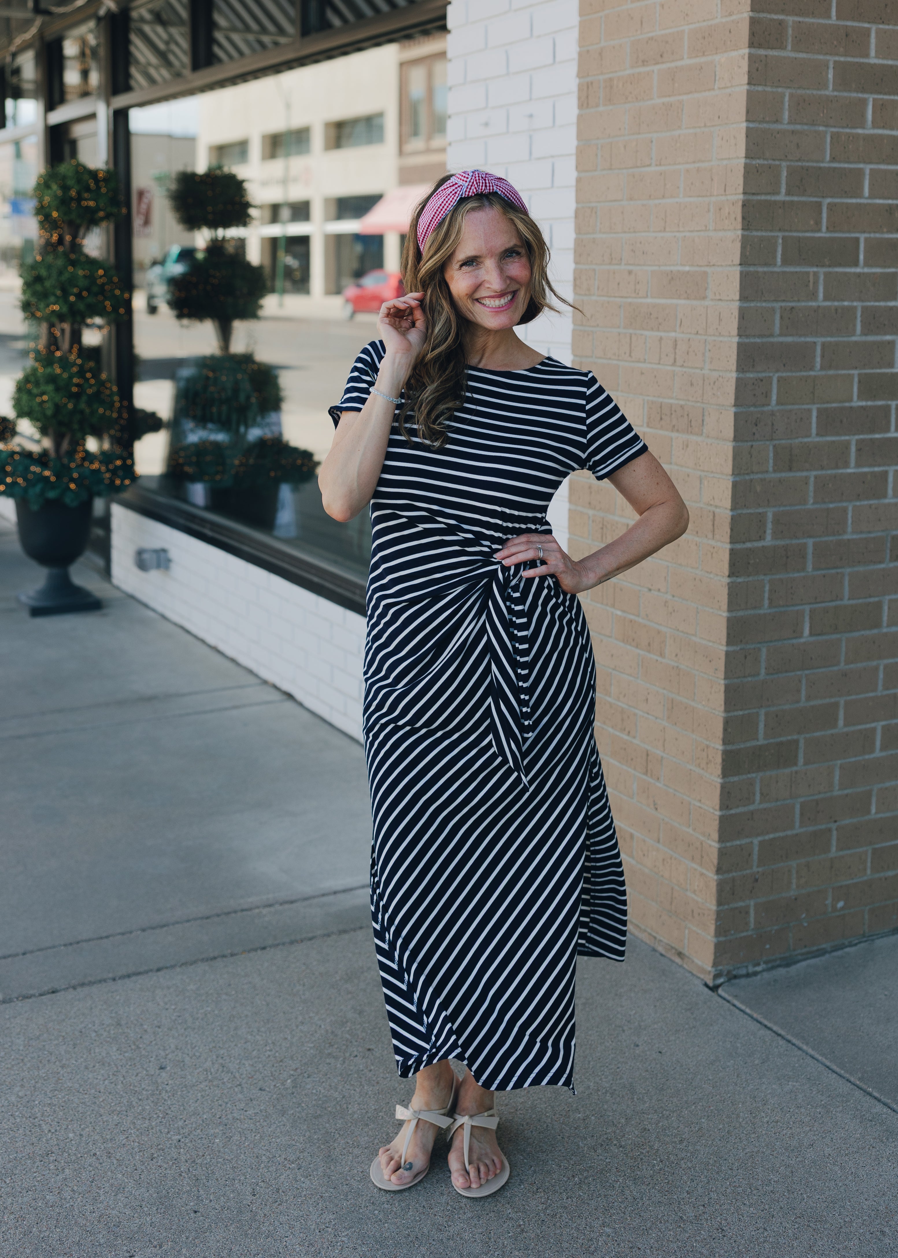 Molly Bracken Striped Knitted Dress