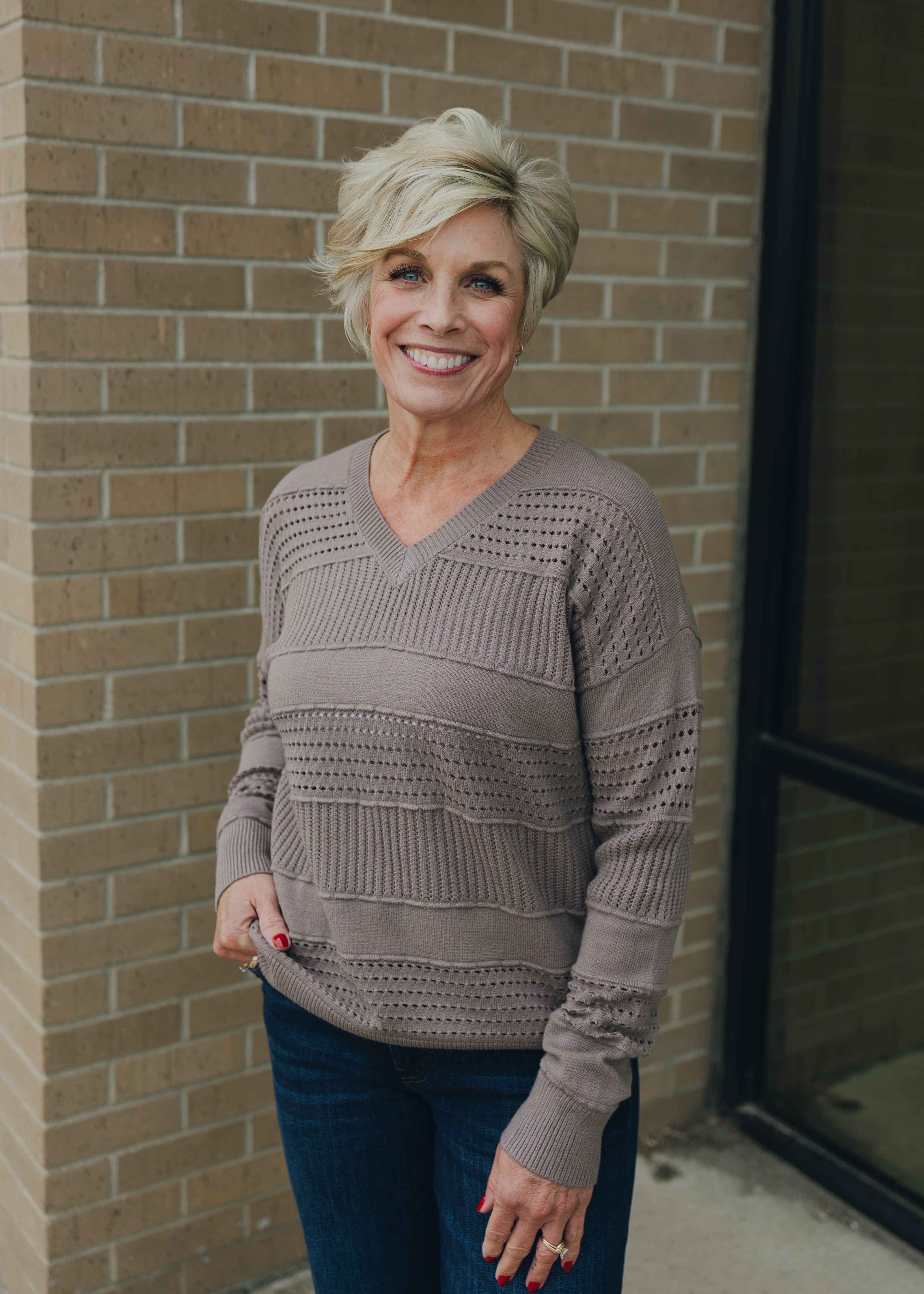 Pointelle Sweater - Dark Mocha