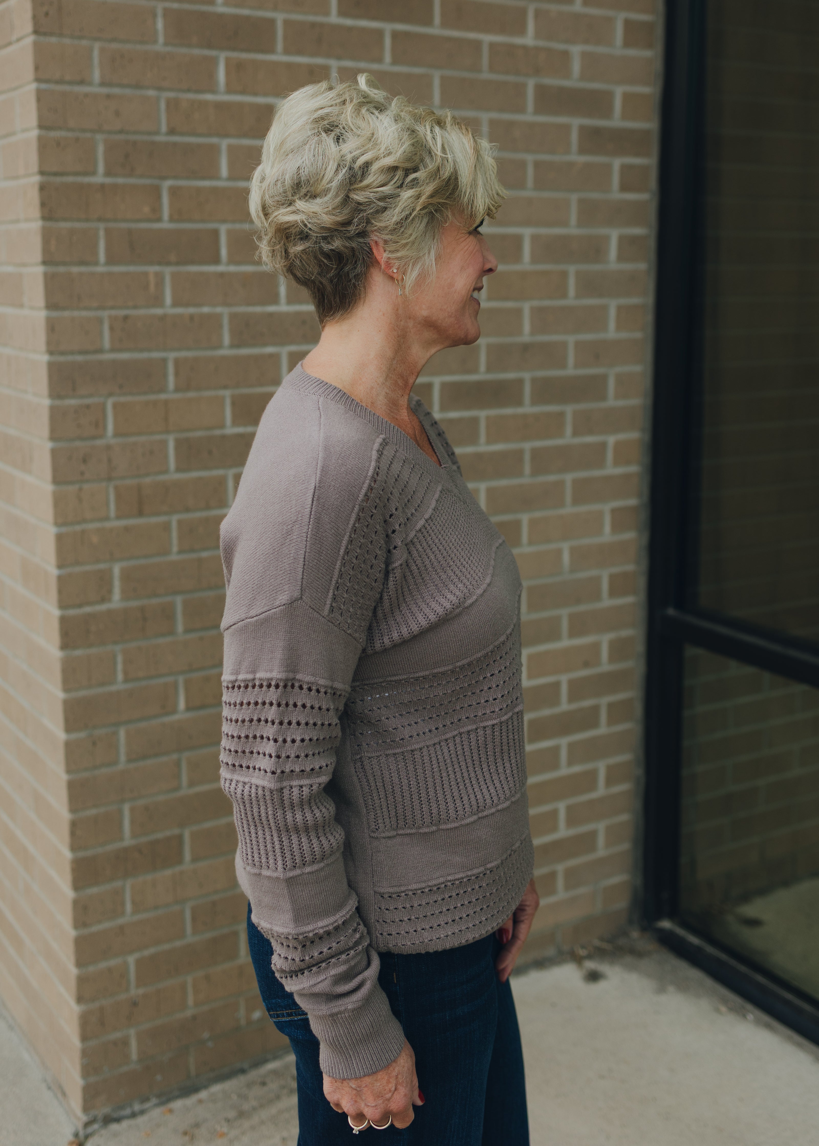 Pointelle Sweater - Dark Mocha