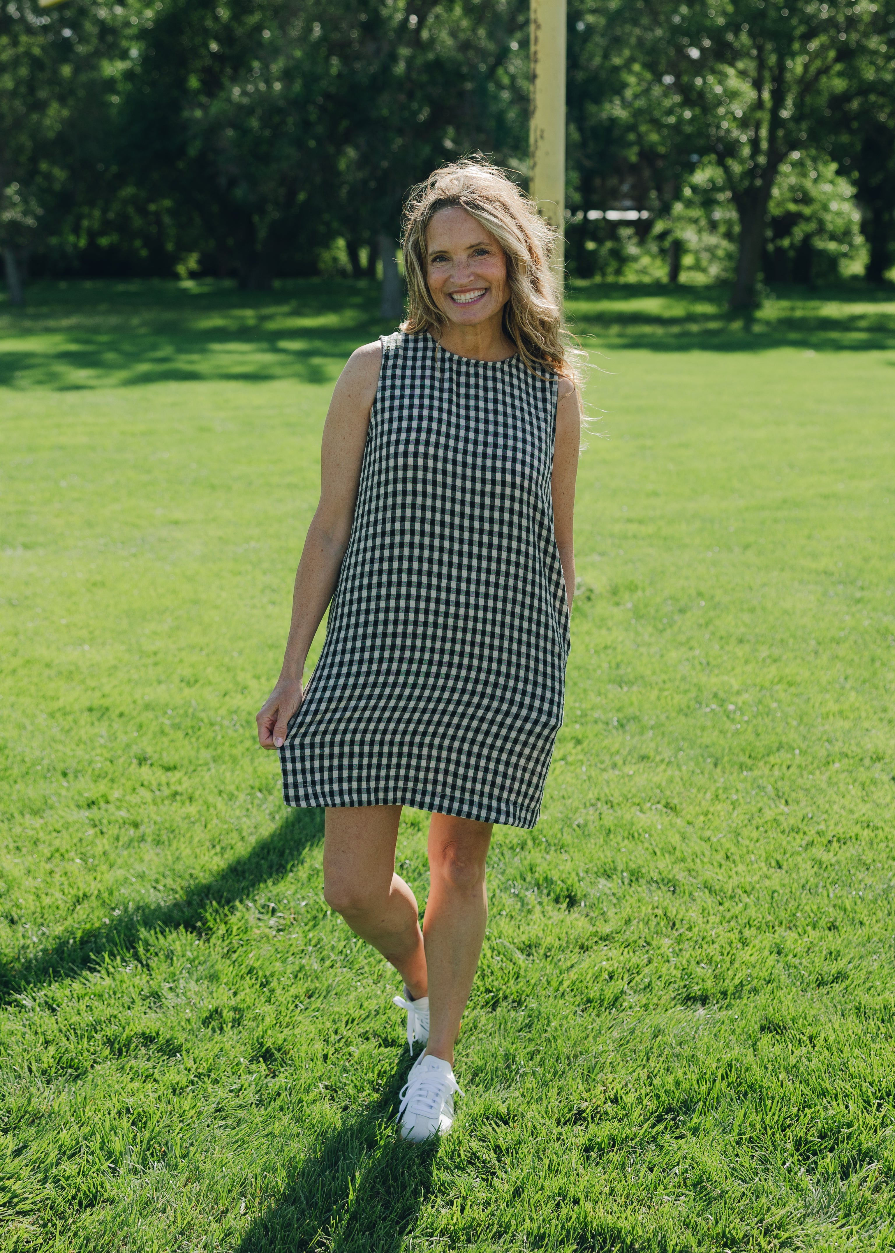 Gingham Tie Back Sleeveless Dress