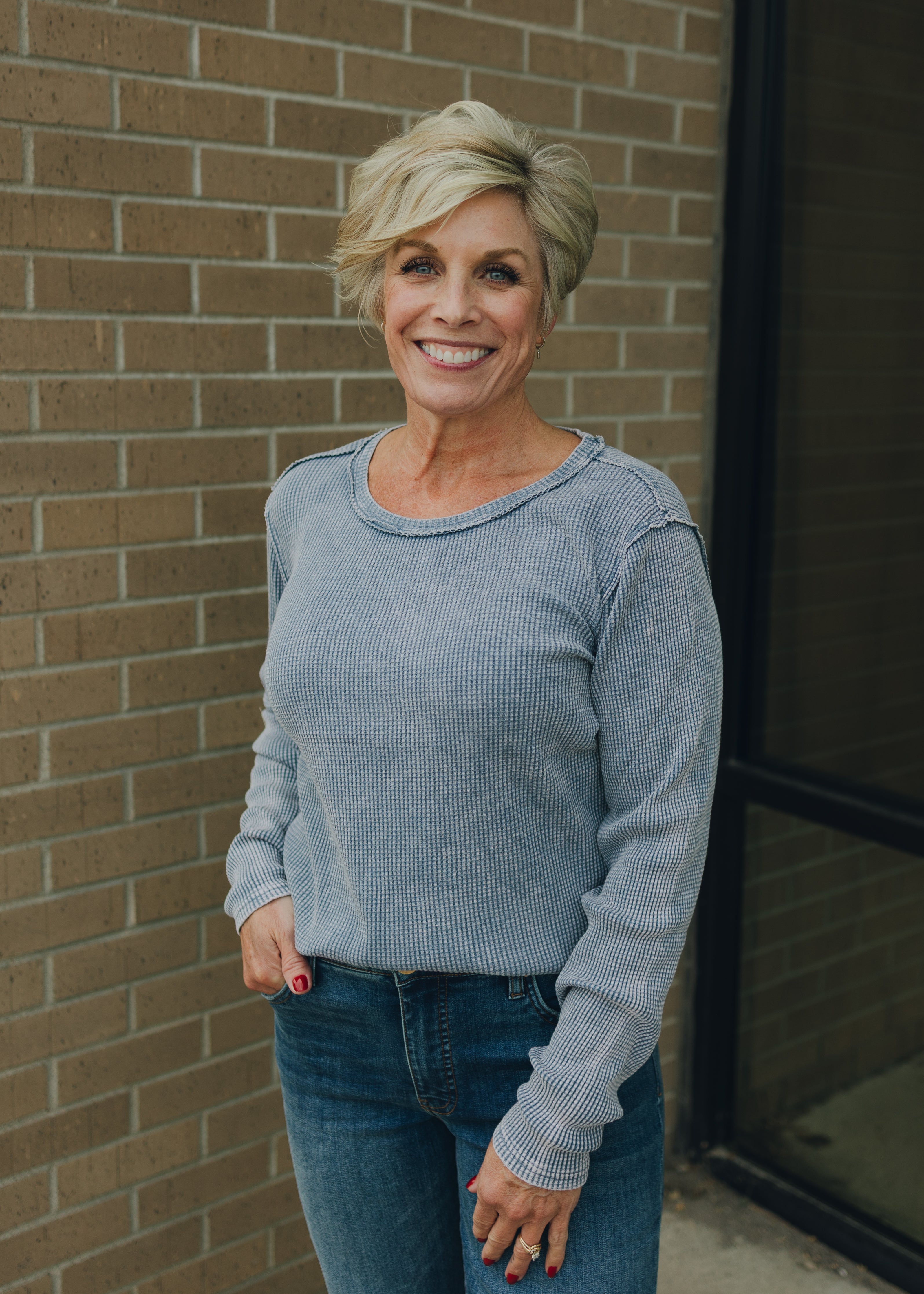 Z Supply Arlet Thermal Mini Top - Storm Cloud