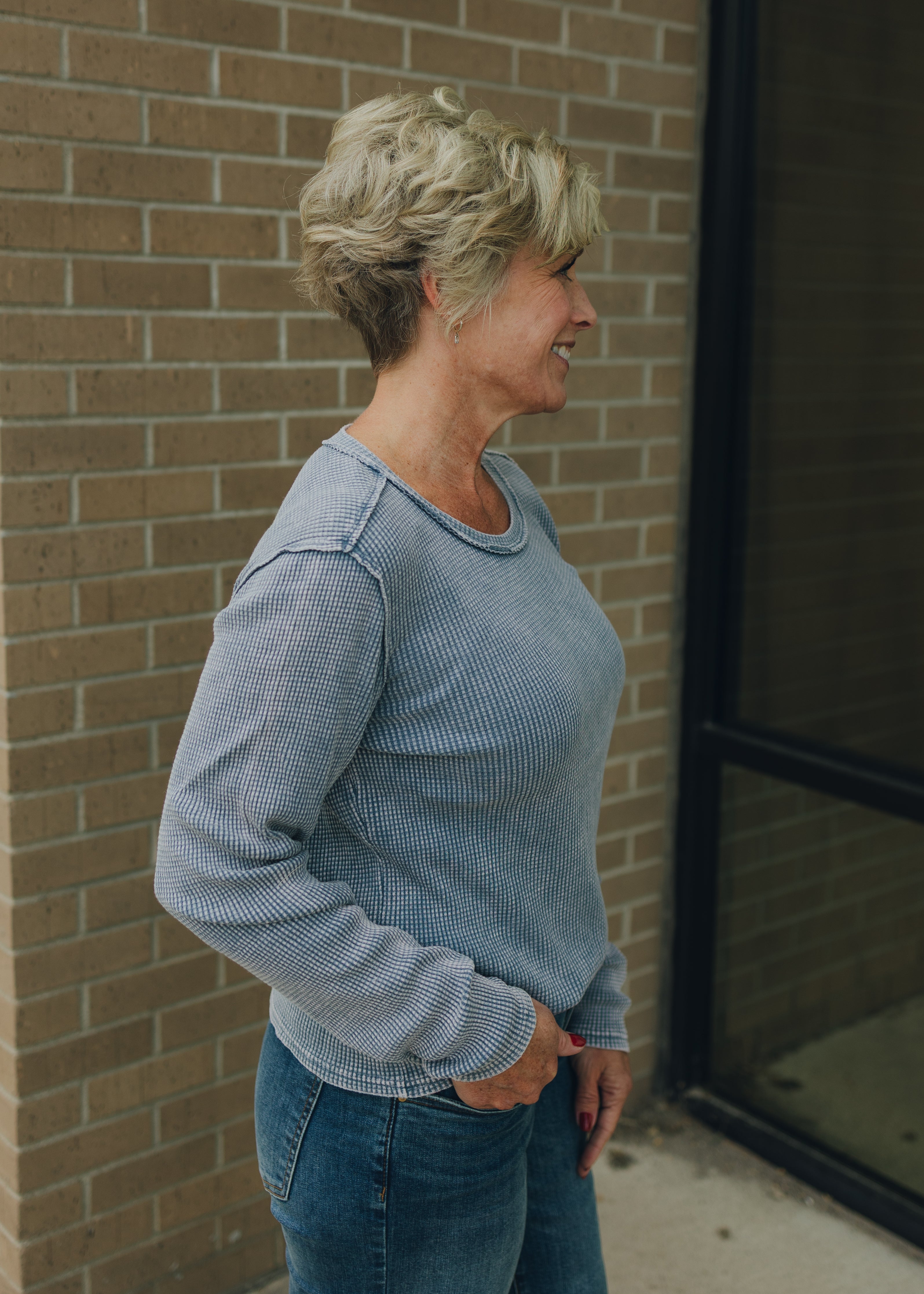 Z Supply Arlet Thermal Mini Top - Storm Cloud