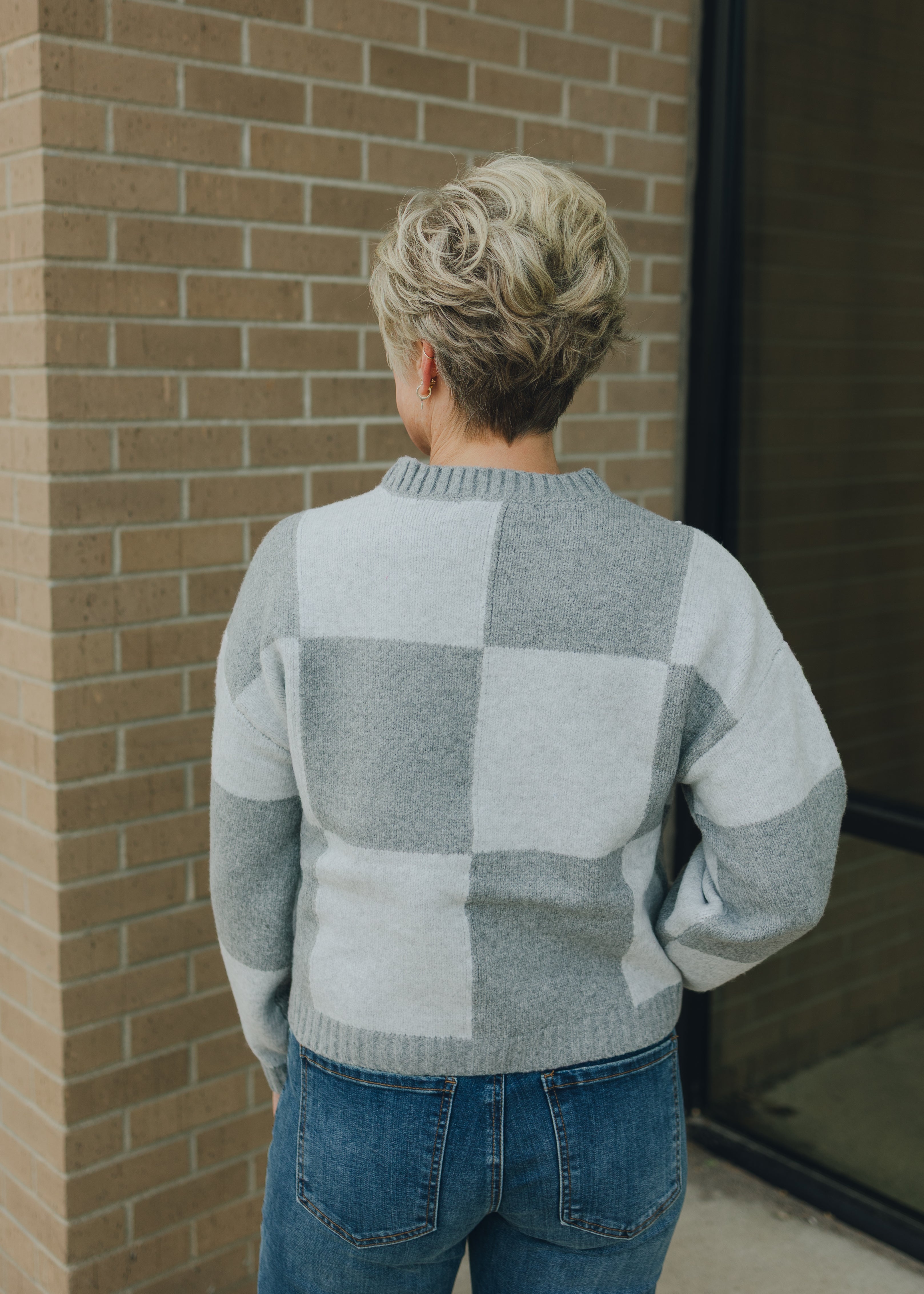 Heather Grey Color Block Sweater
