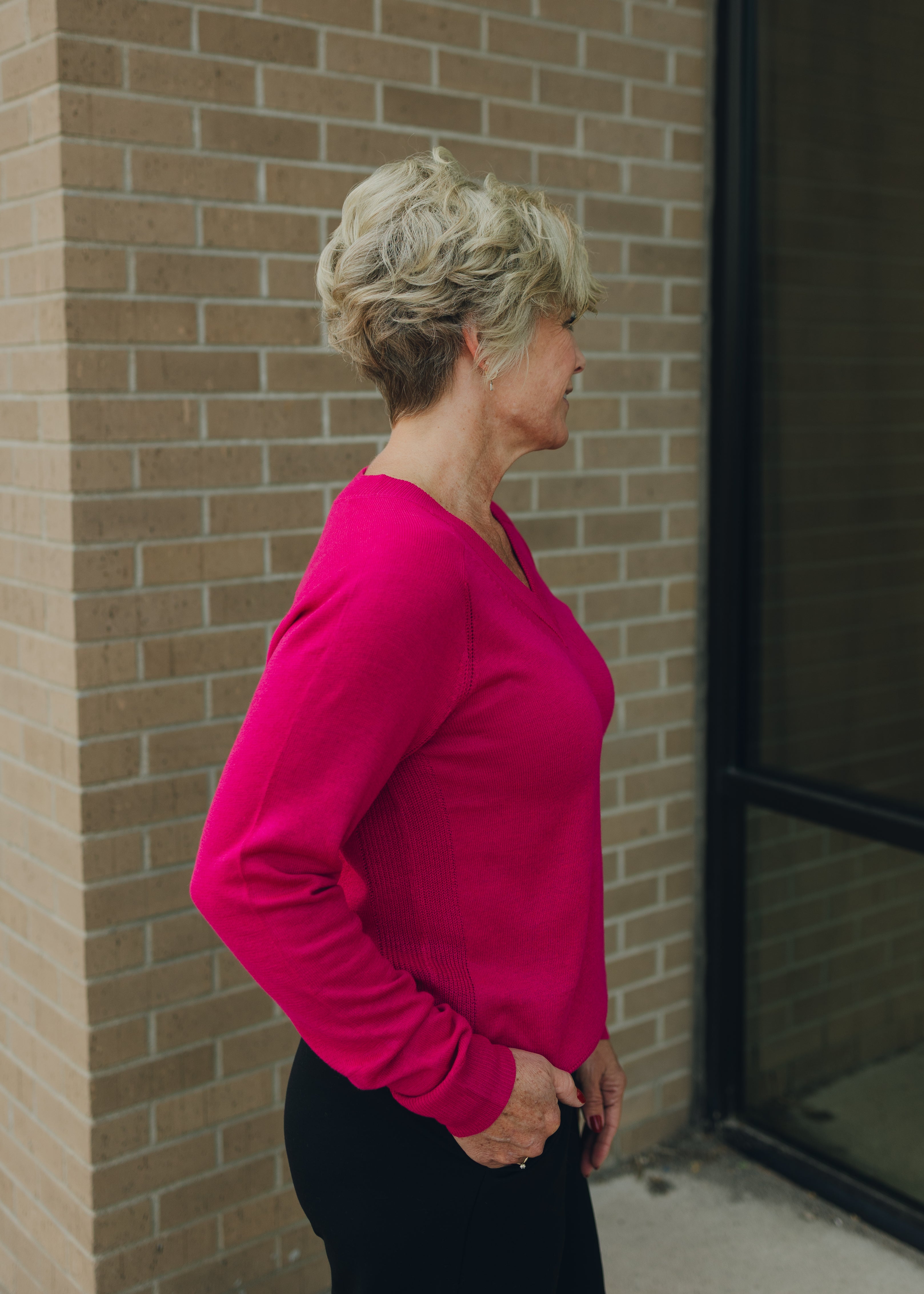 V-Neck Raglan Sleeve Sweater