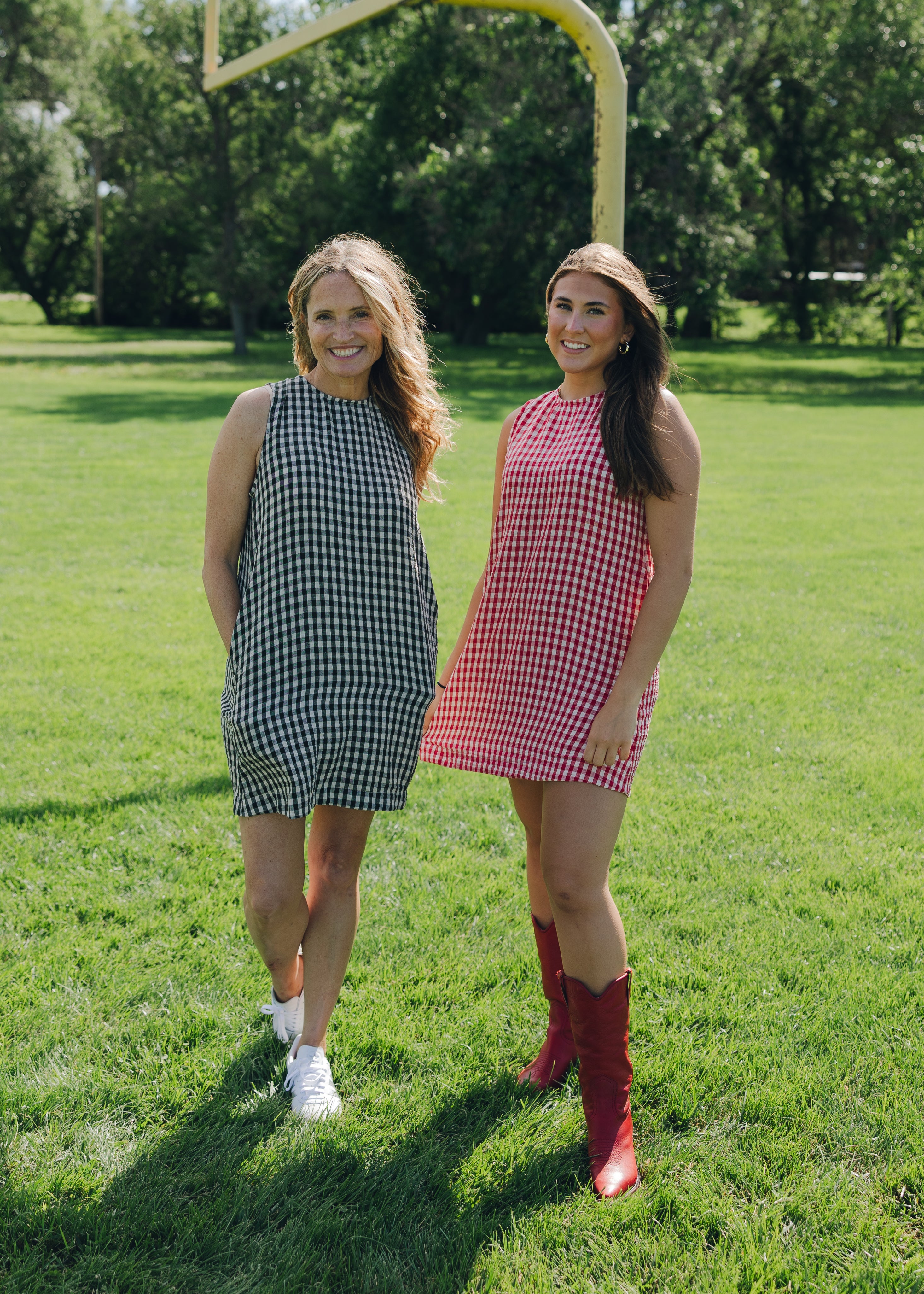 Gingham Tie Back Sleeveless Dress