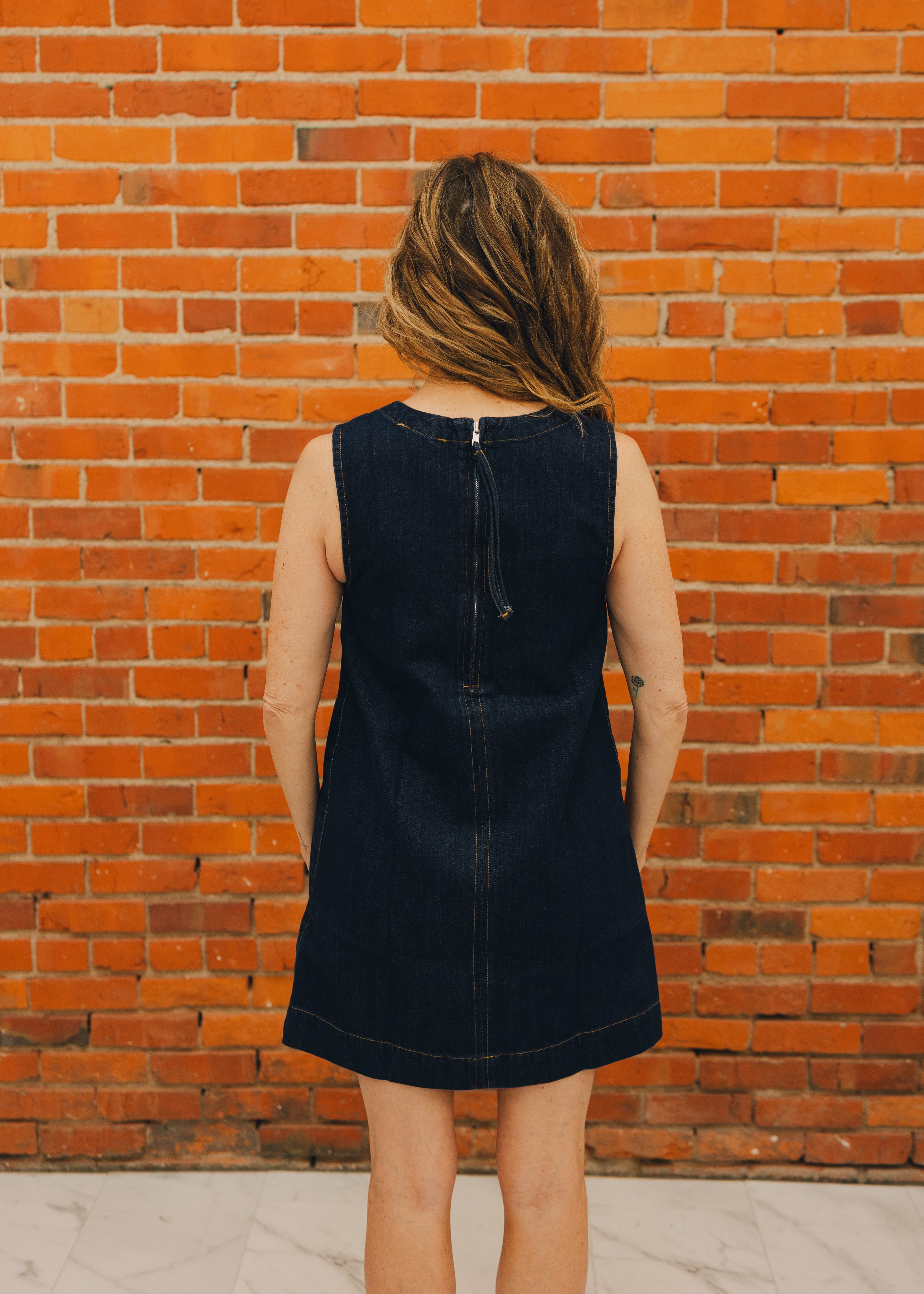 Sleeveless Denim Mini Dress