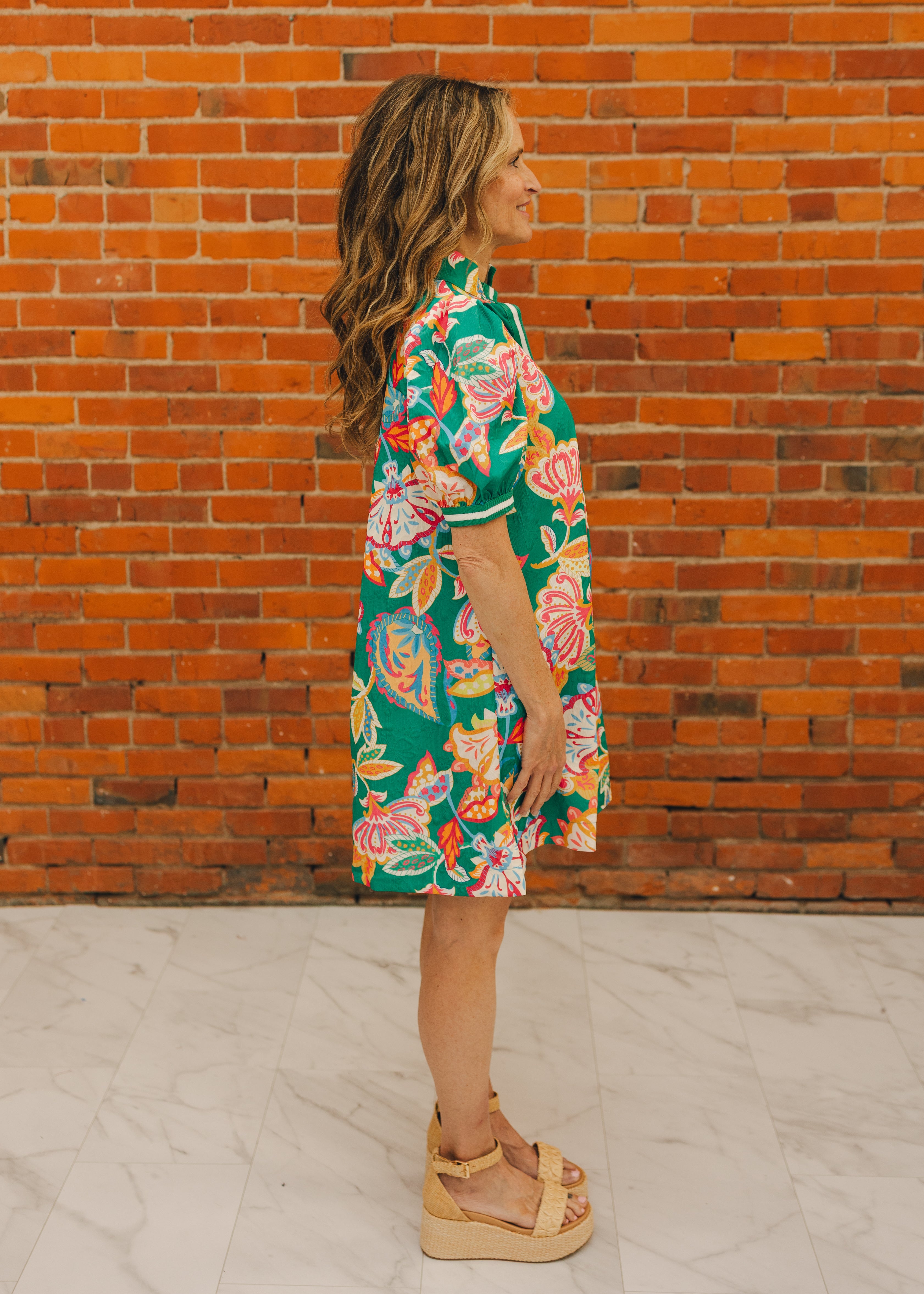 Jacquards Paisley Print Mini Dress