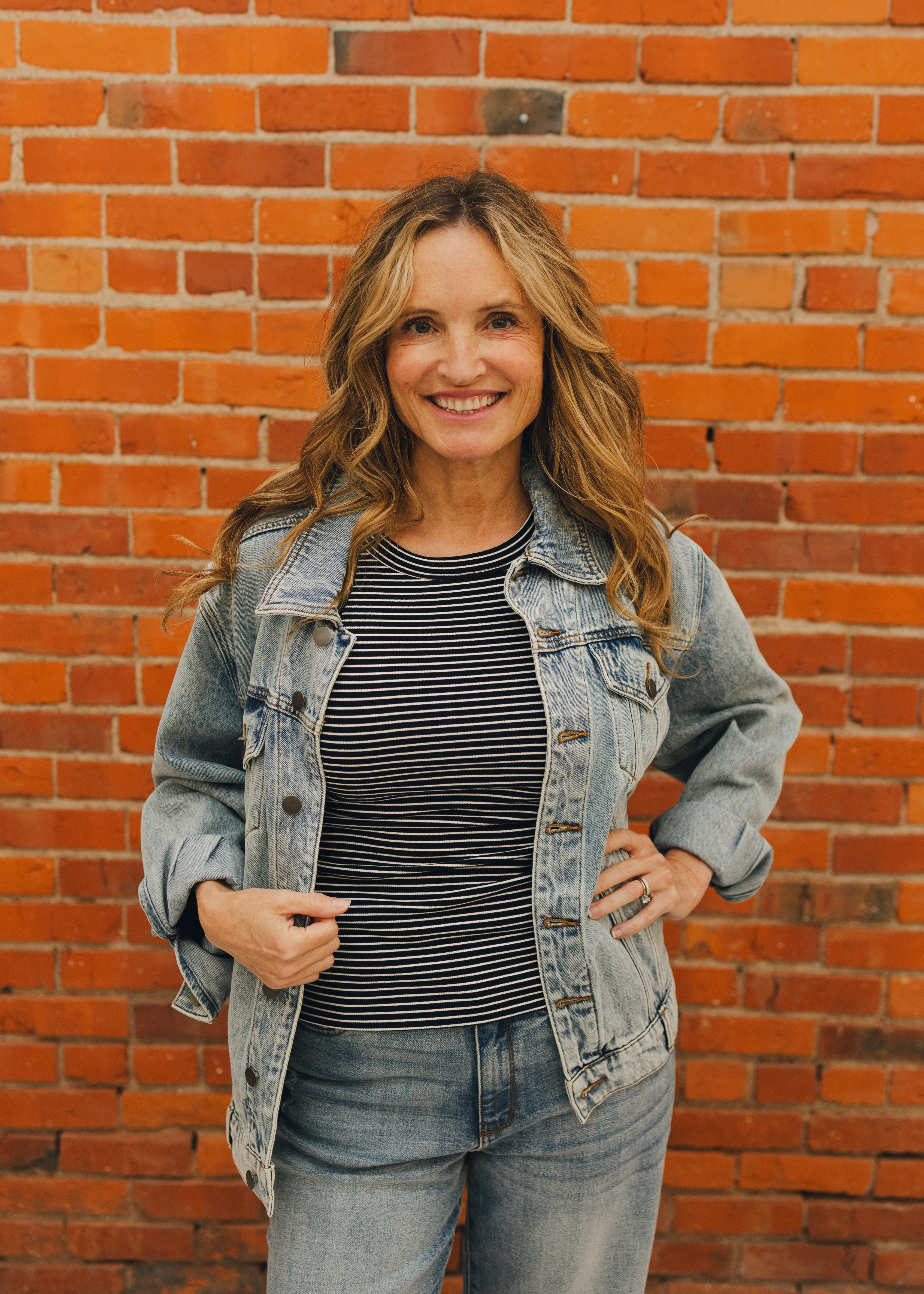 Striped Rib Knit Round Neck Tank