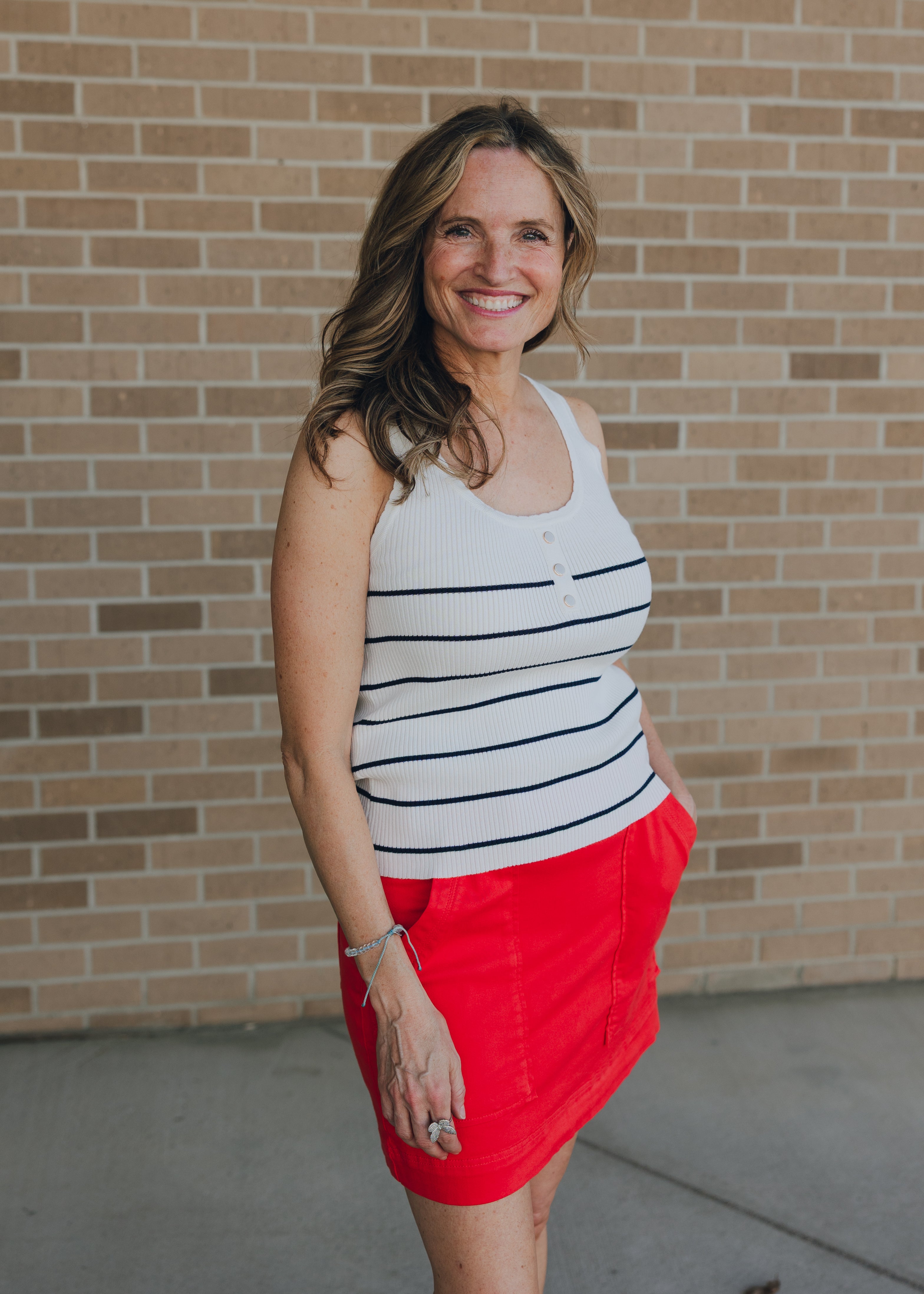 Molly Bracken Striped Sleeveless Shirt