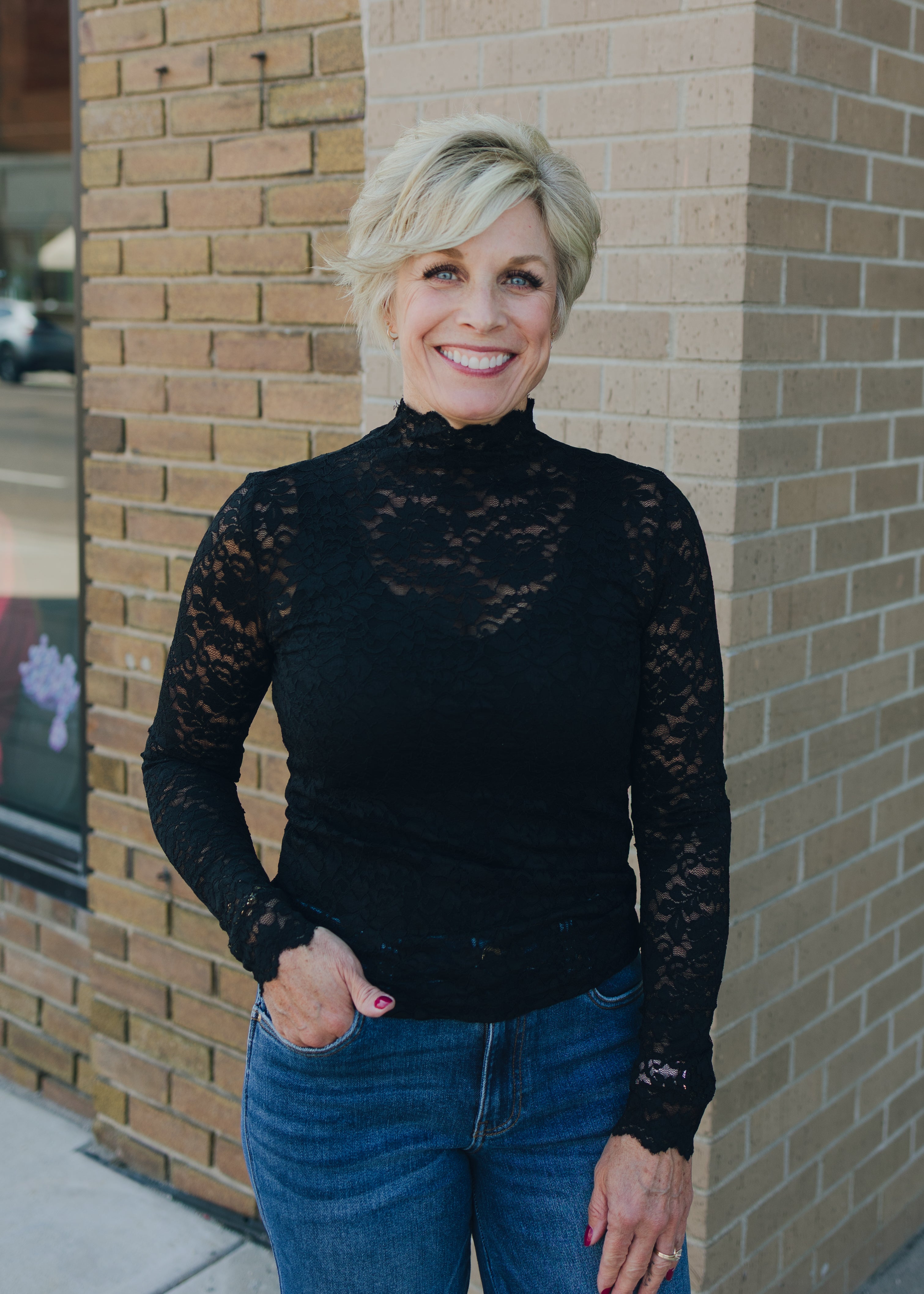 Molly Bracken Lace Top - Black