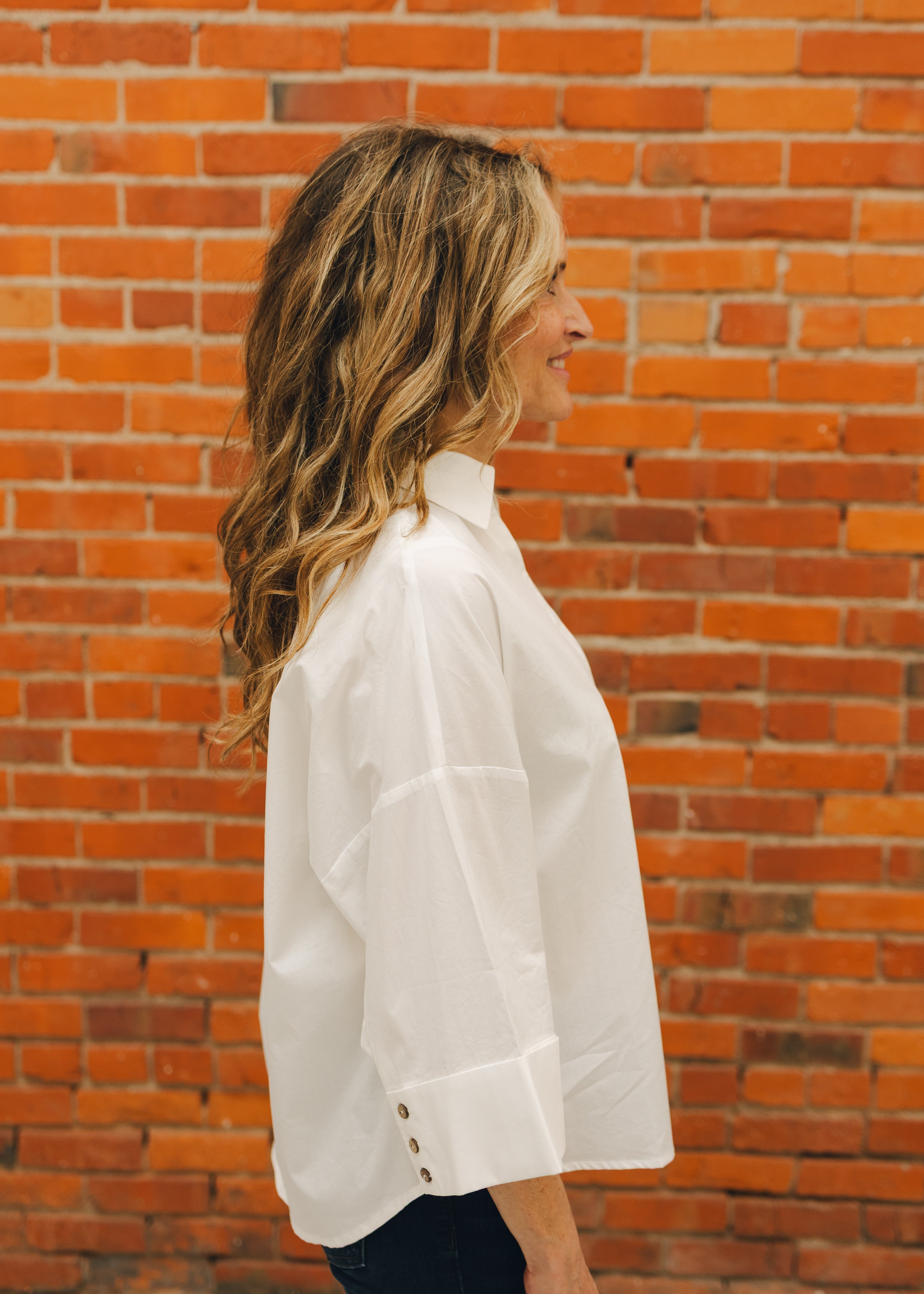 Back Pleat Button Down Blouse