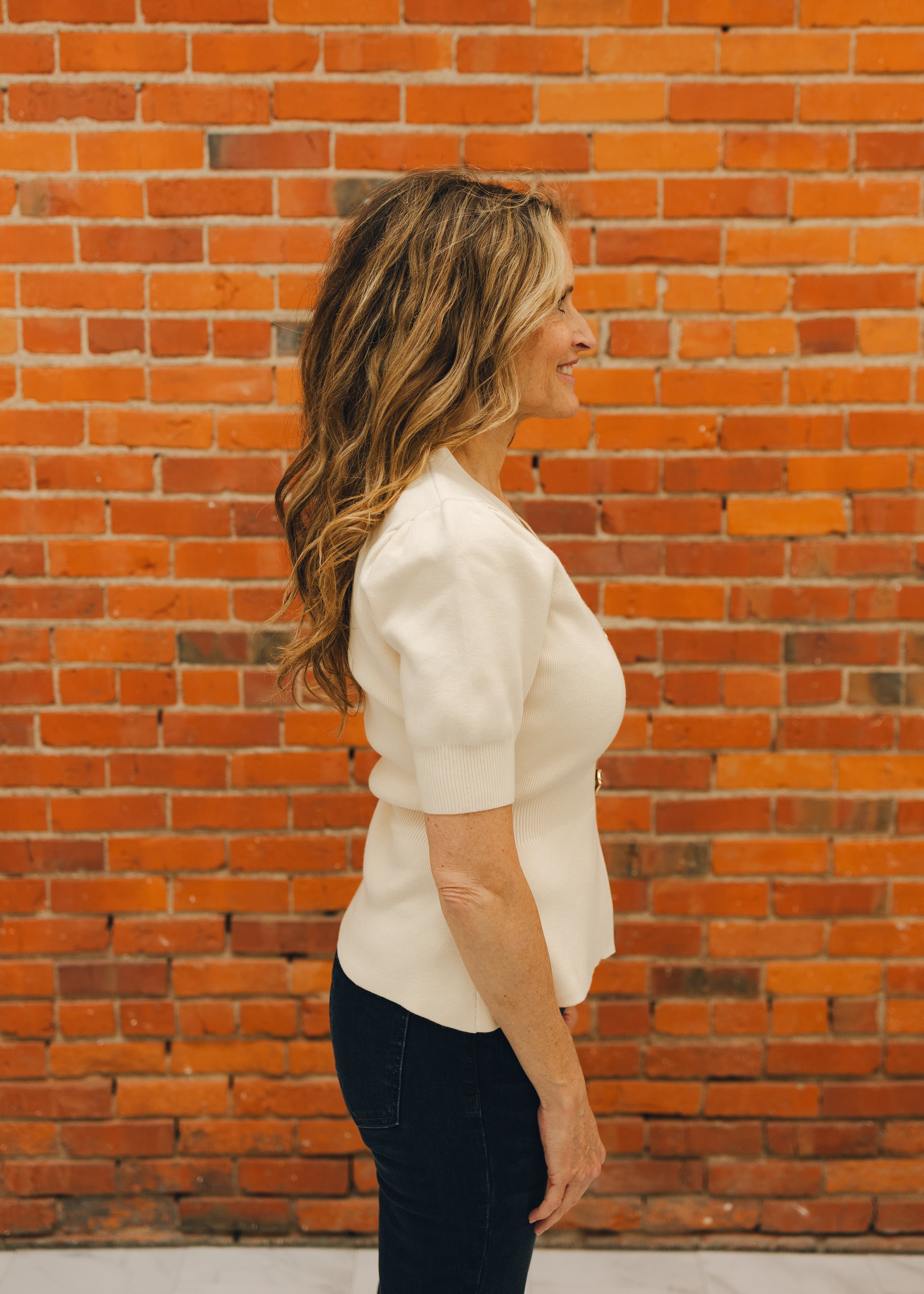 Ribbed Puff Sleeve Sweater