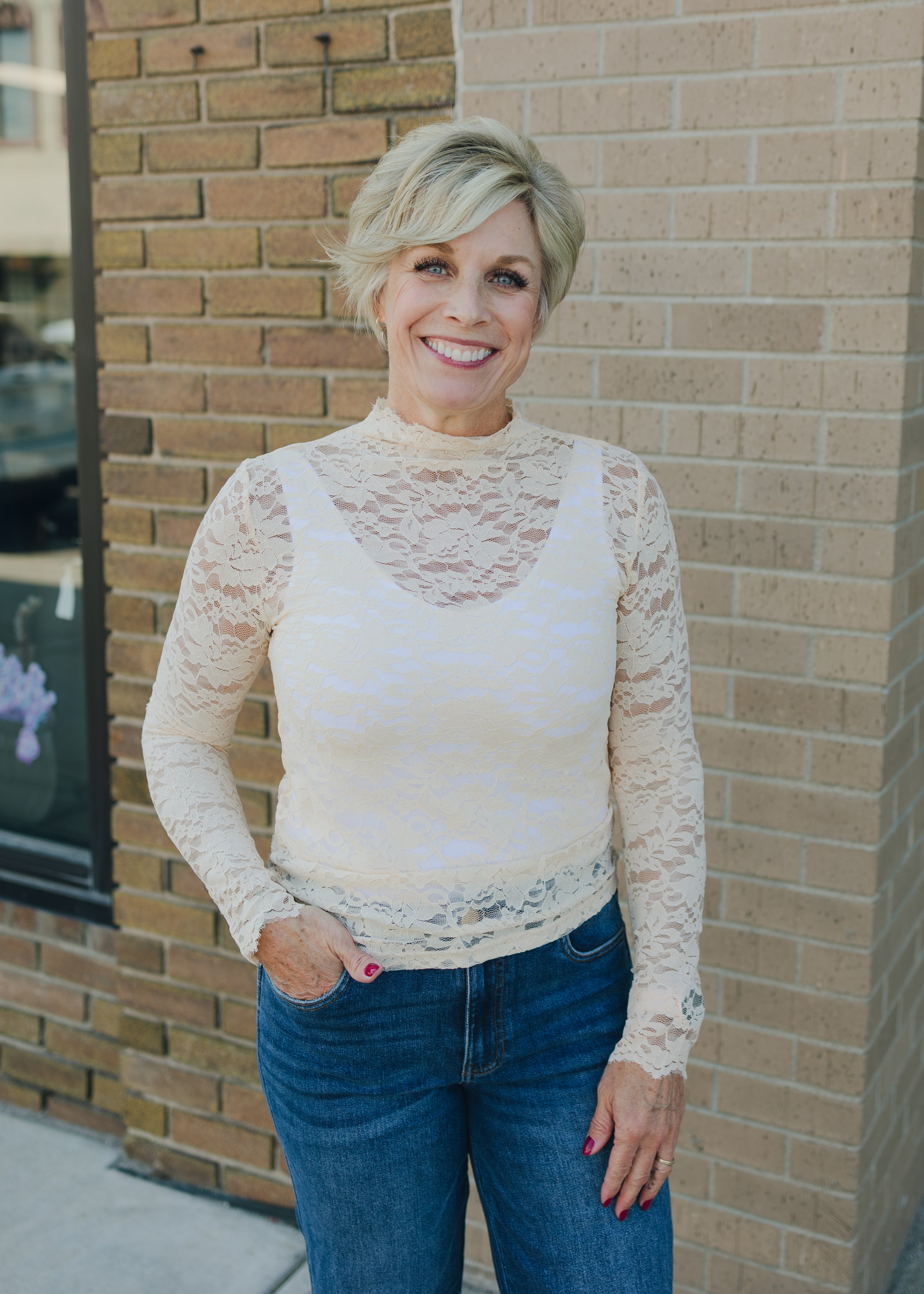 Molly Bracken Lace Top - Cream