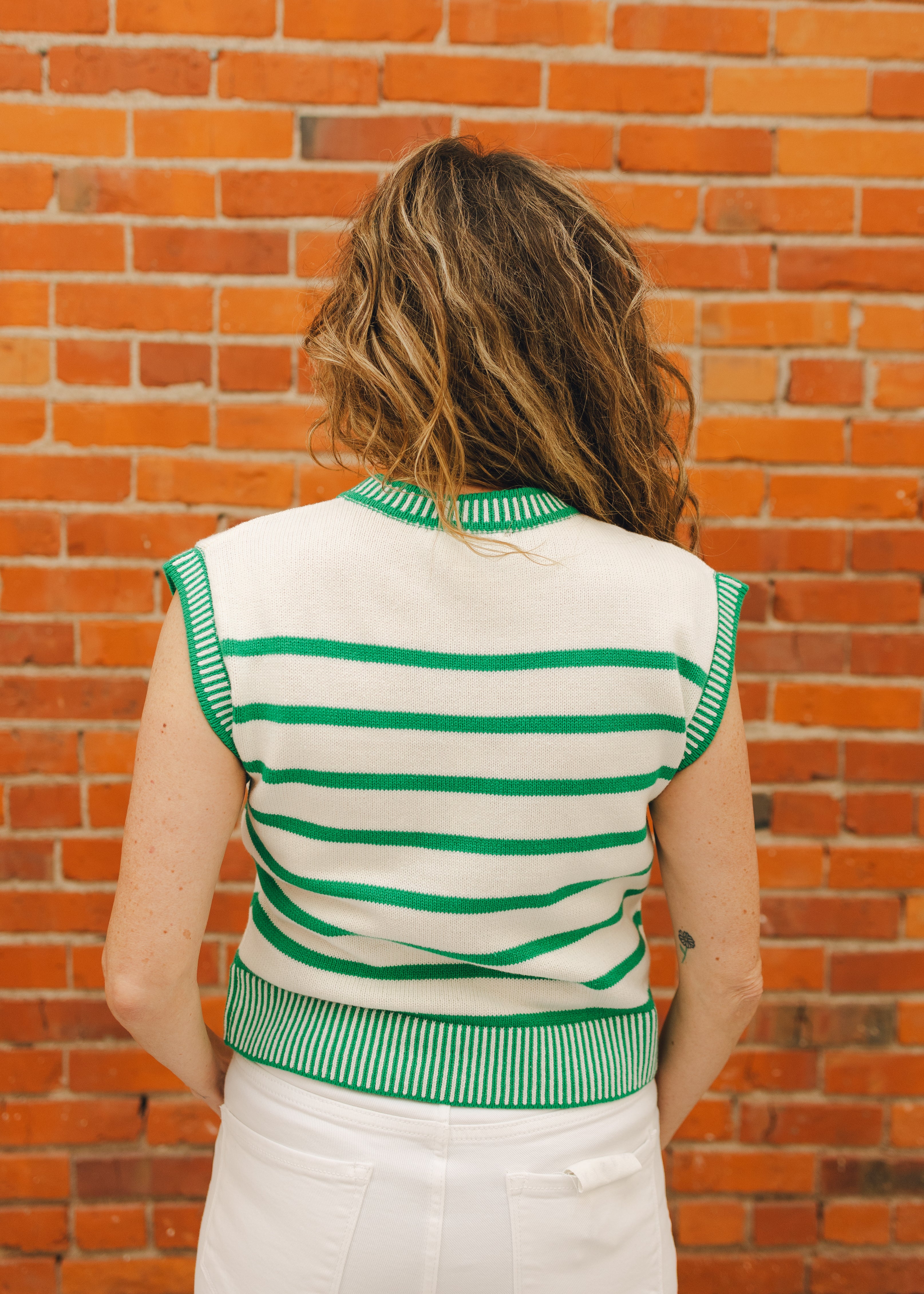 Drop Shoulder Striped Sweater