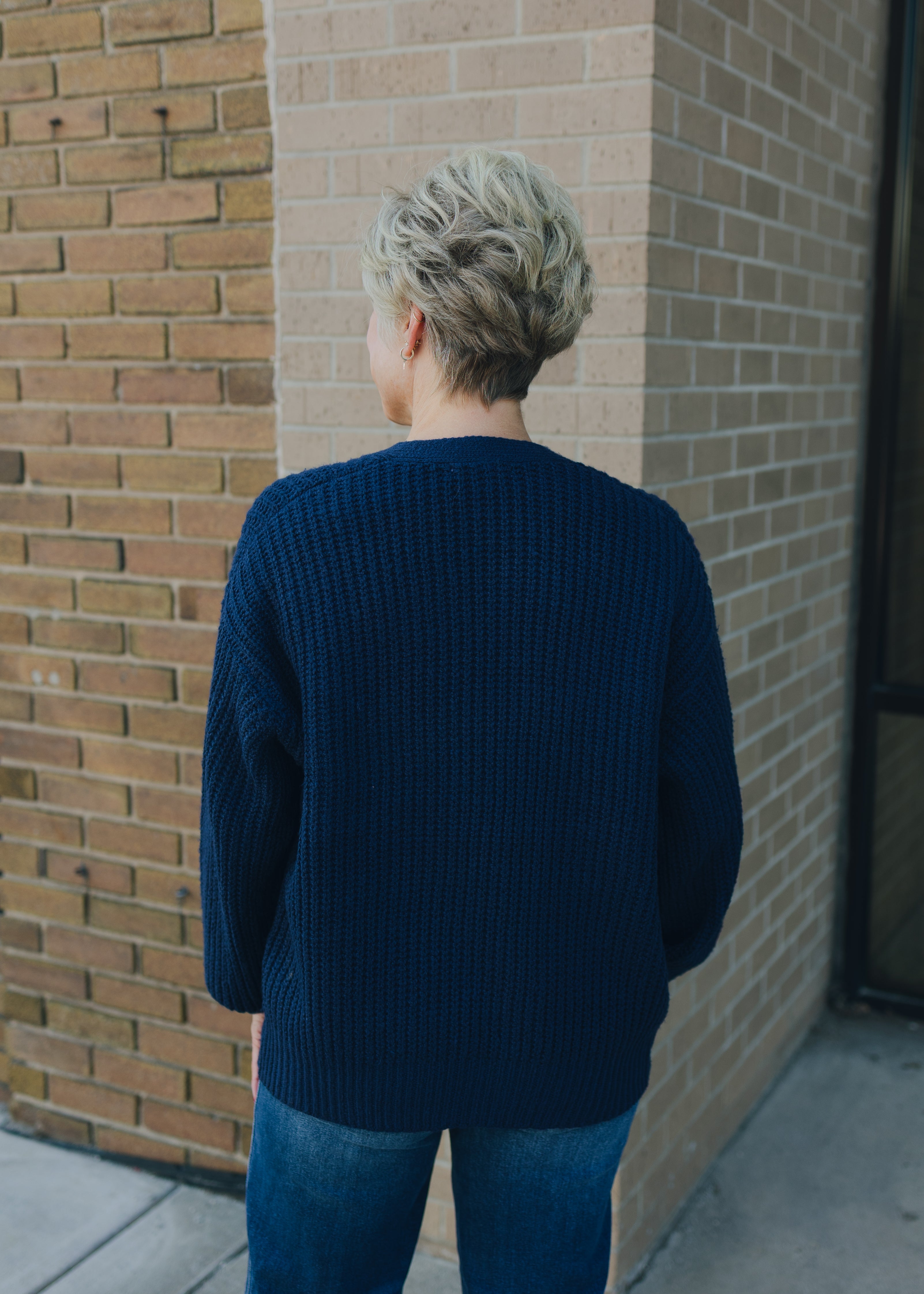 Open Front Balloon Sleeve Chunky Sweater