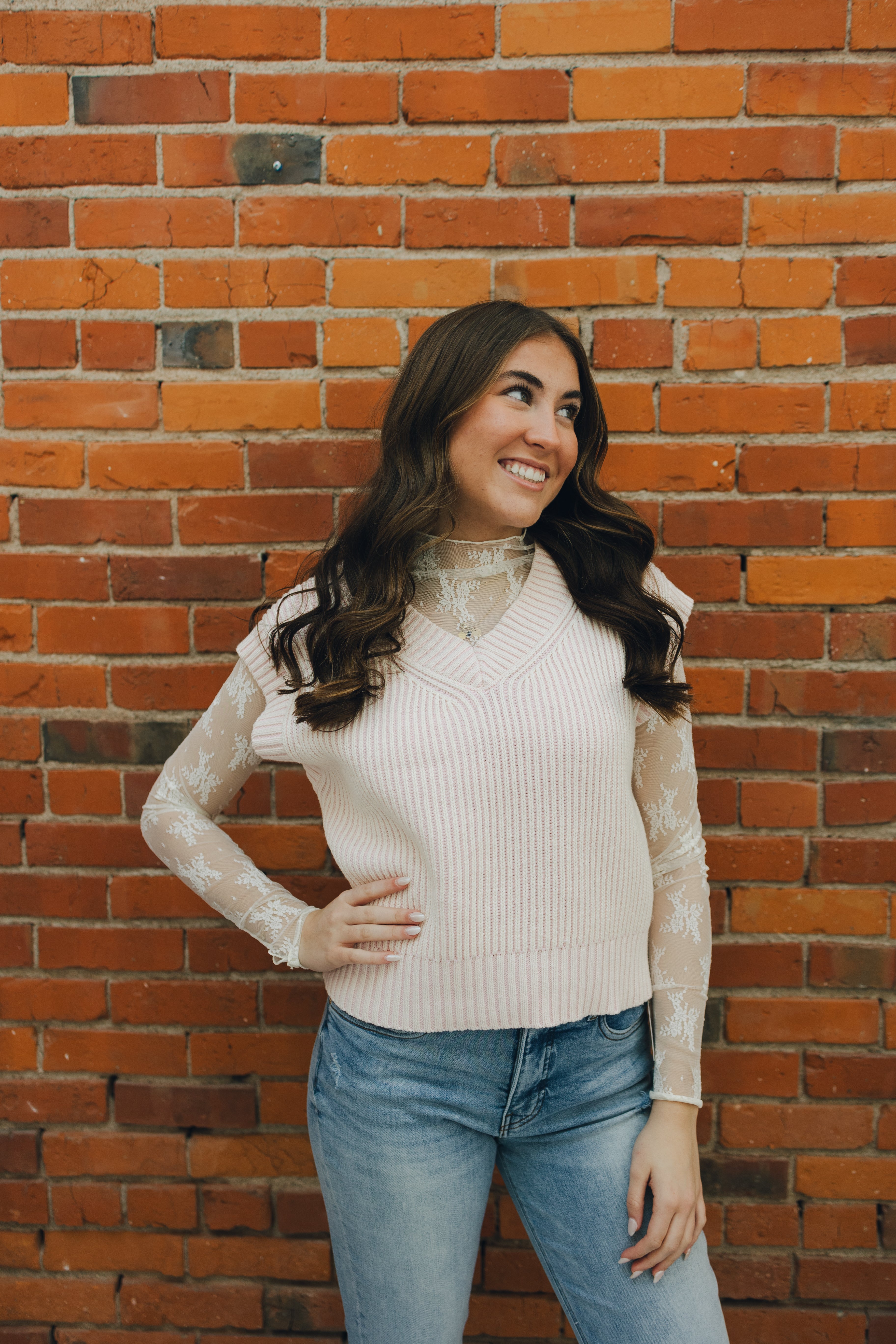 Lace Long Sleeve Top - Ivory