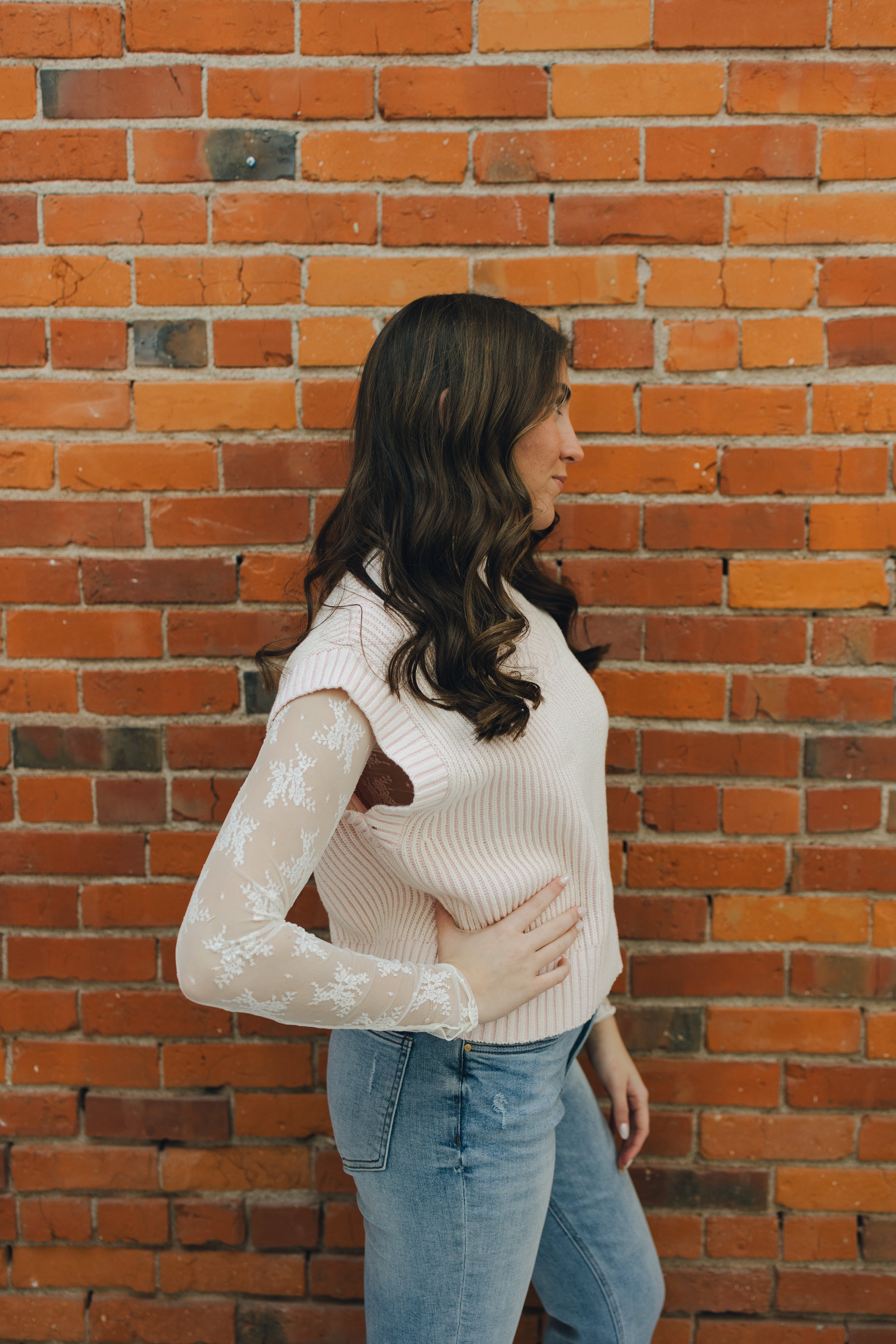 Lace Long Sleeve Top - Ivory