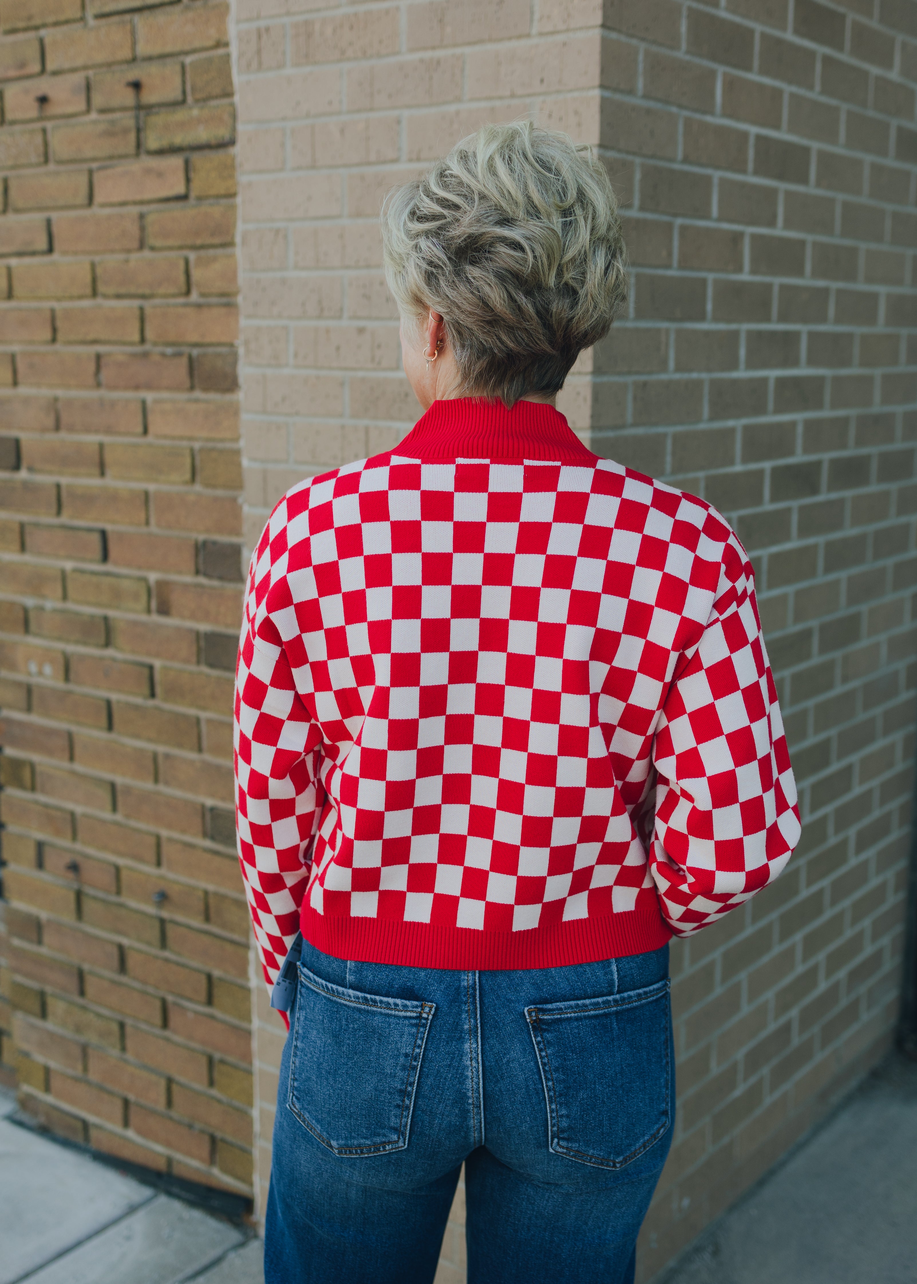 Nebraska Checkerboard Sweater
