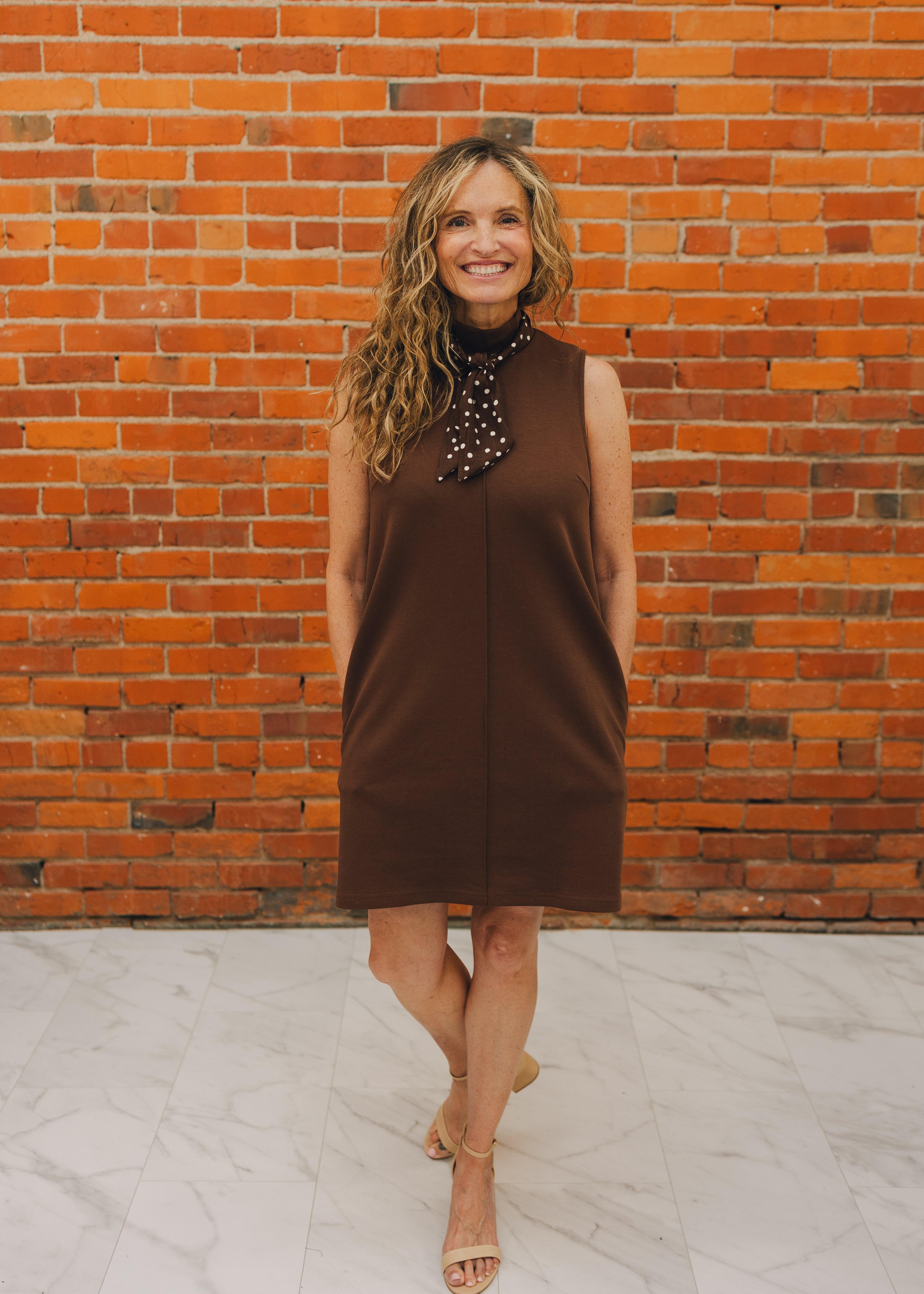 Sleeveless Mini Dress W/ Scarf