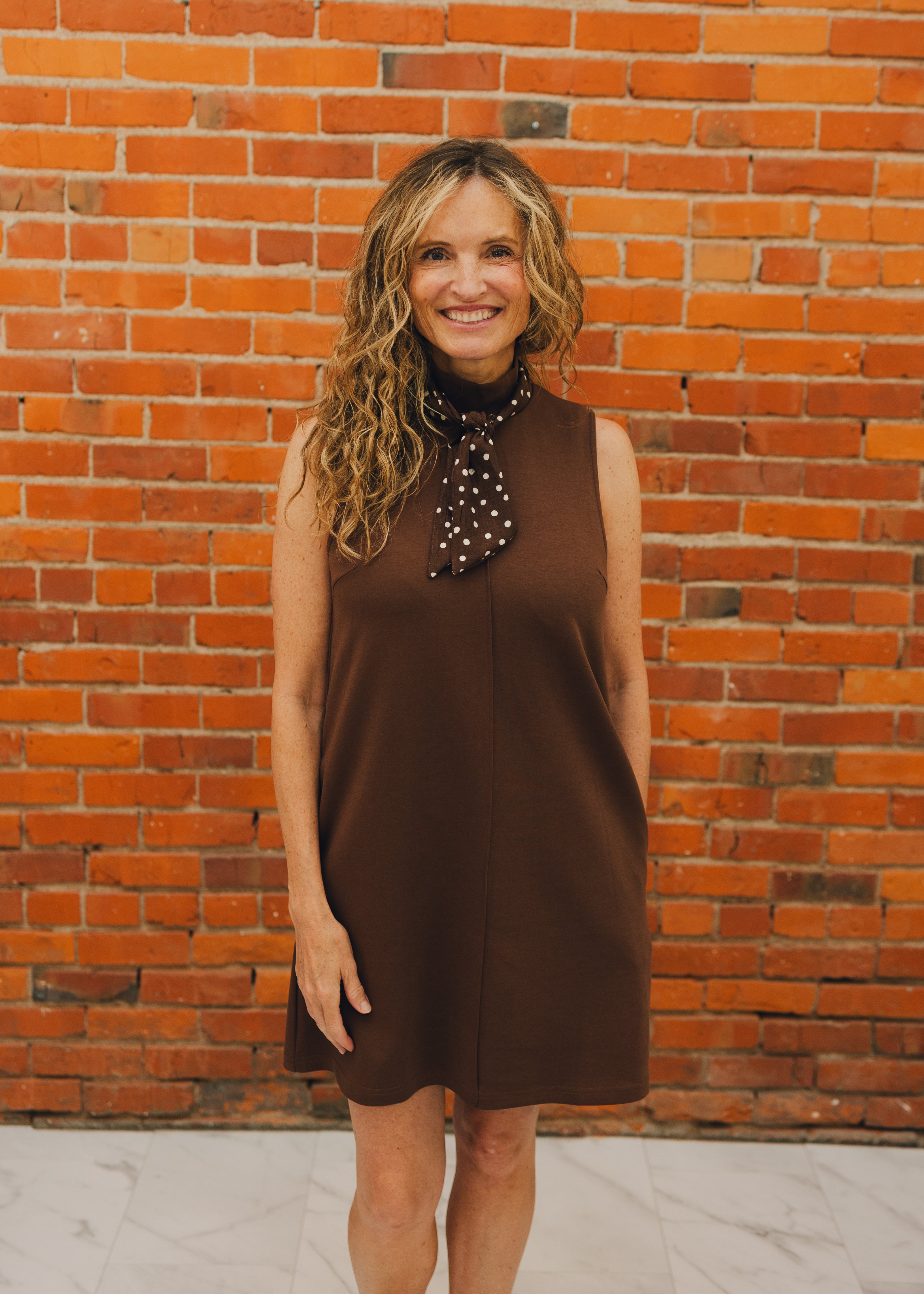 Sleeveless Mini Dress W/ Scarf