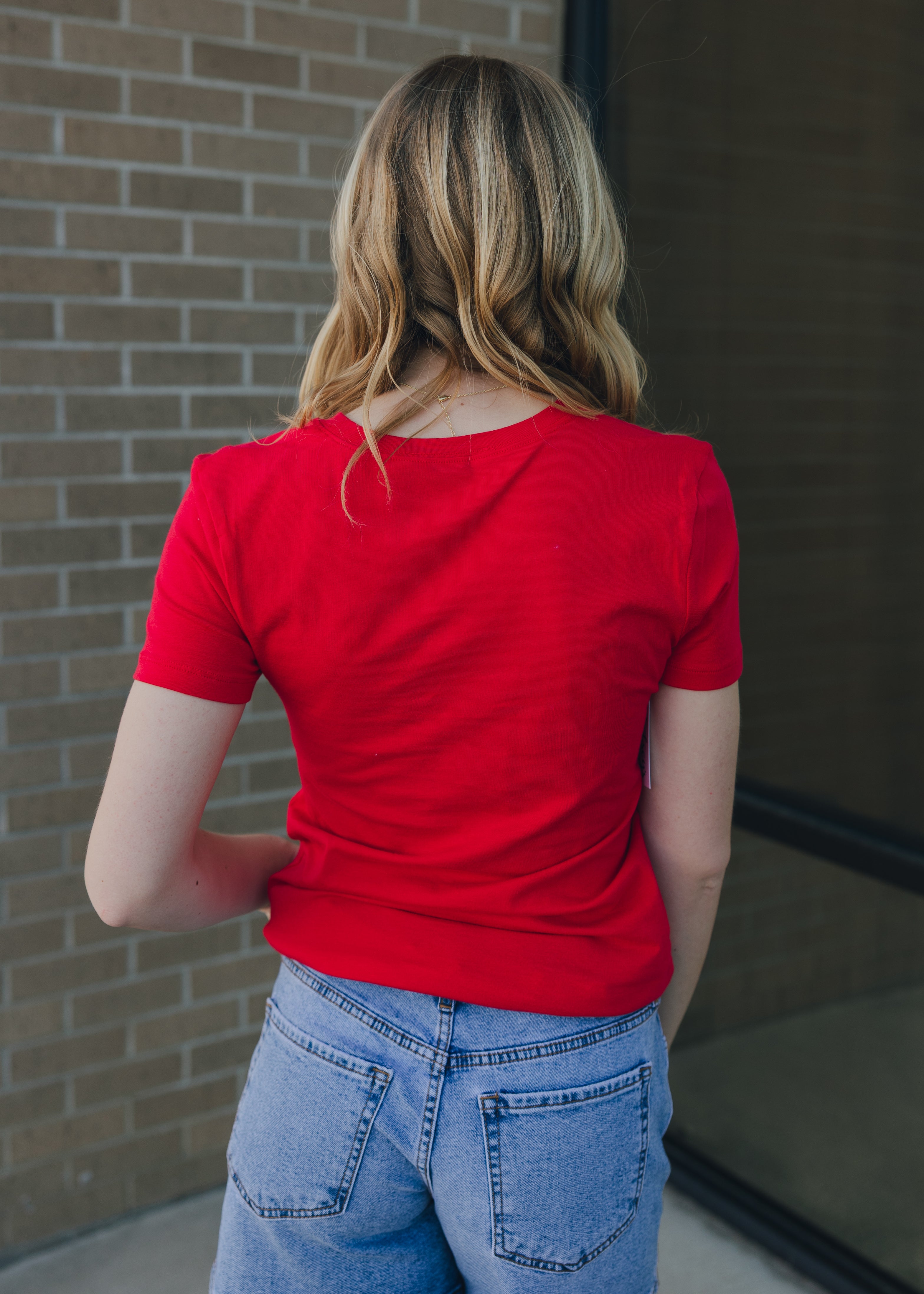 Basic Cotton Crew Neck Tee - Ruby