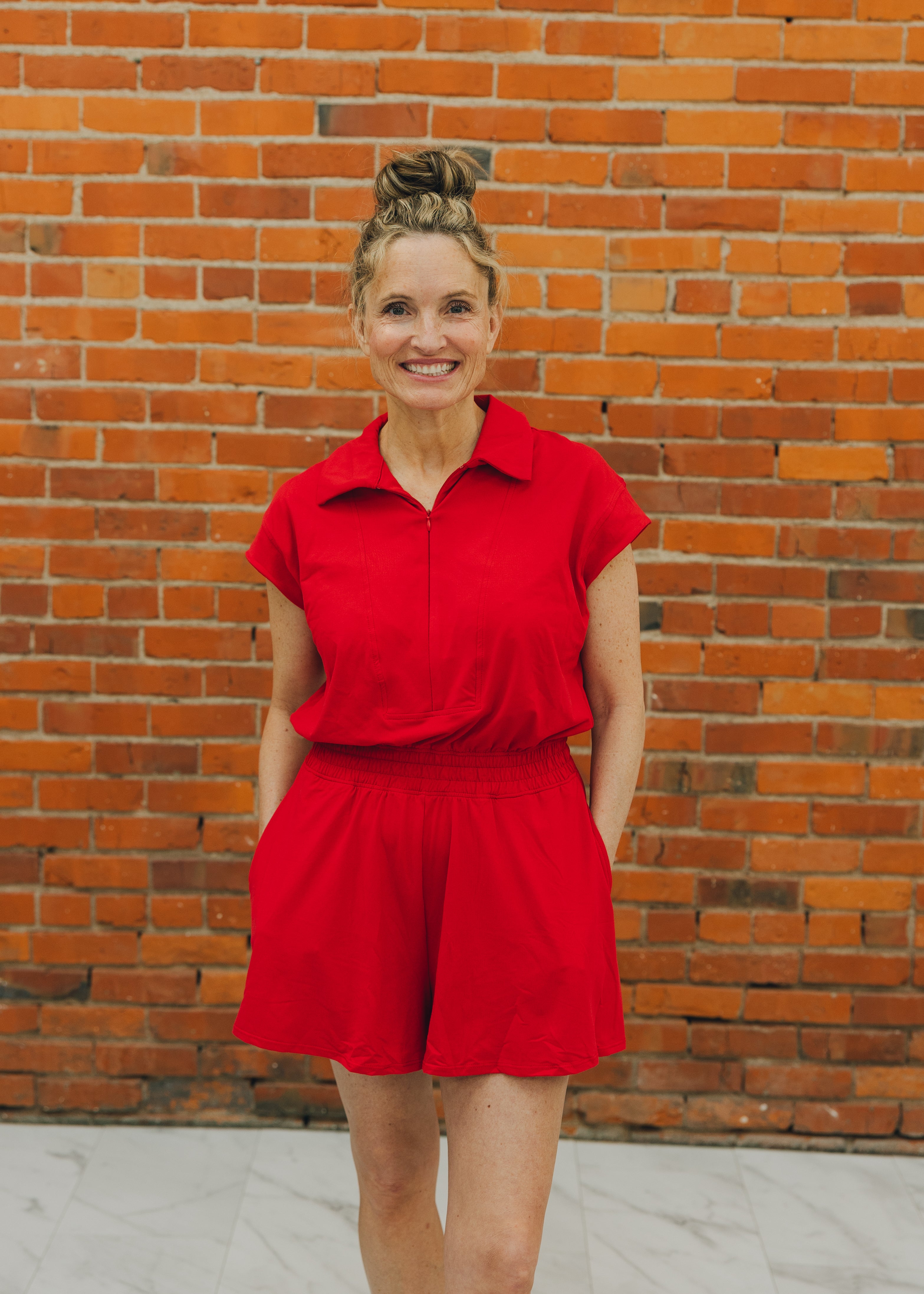 Butter Soft Collar Tennis Romper
