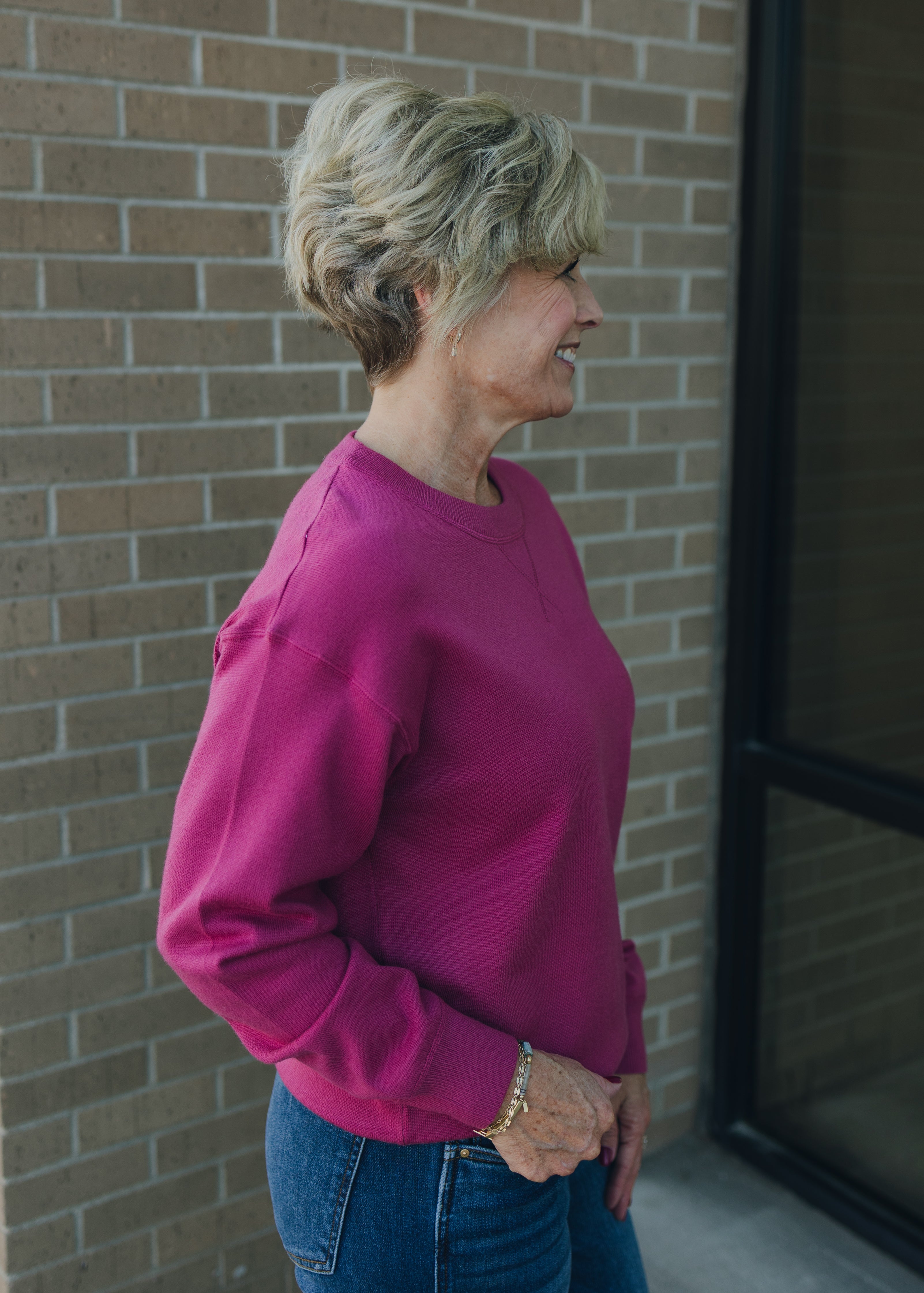 Crew Neck Long Sleeve Solid Sweater