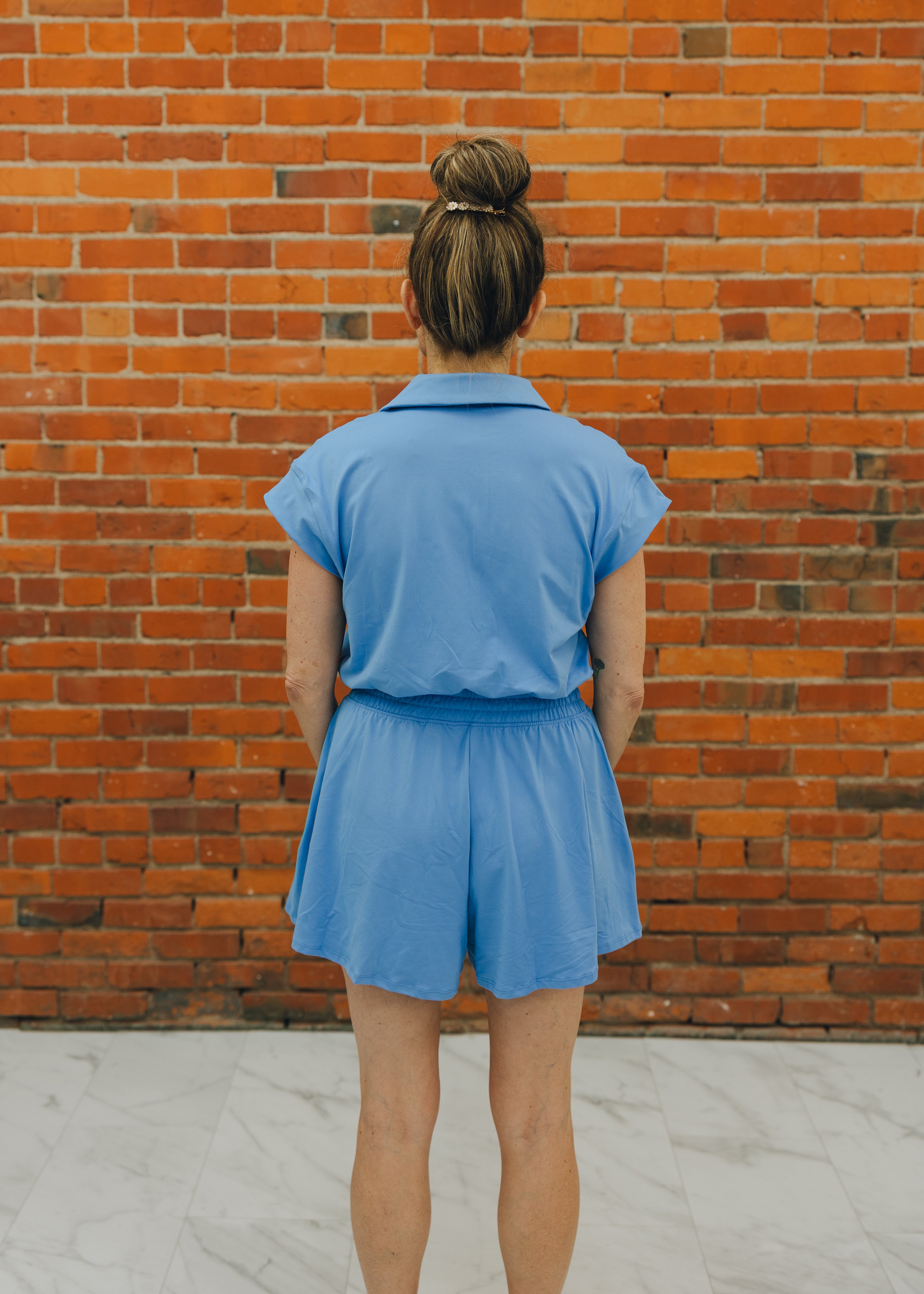 Butter Soft Collar Tennis Romper