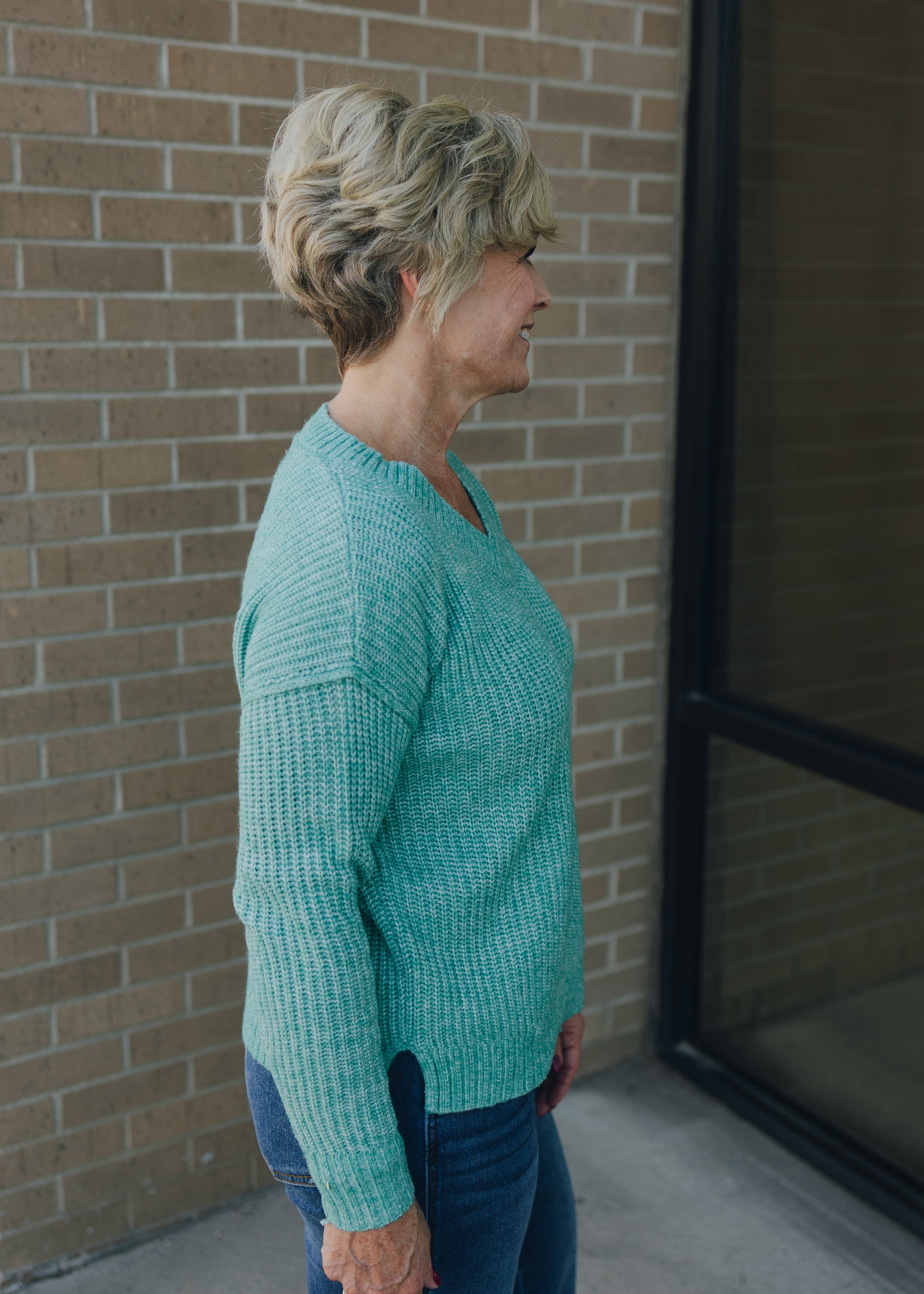 V Neck Super Soft Marled Sweater