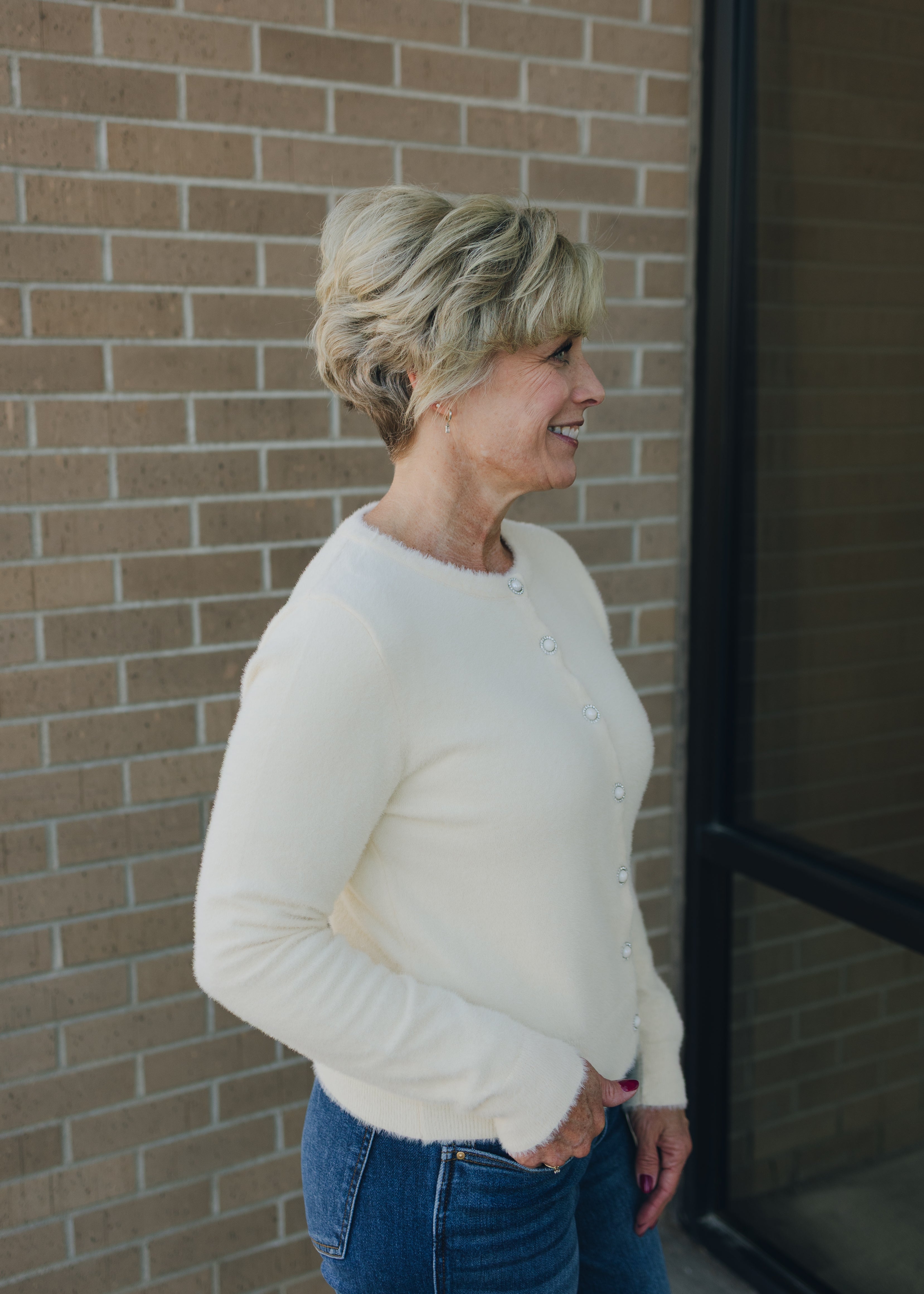 Molly Bracken Pearl Button Cardigan - Off White