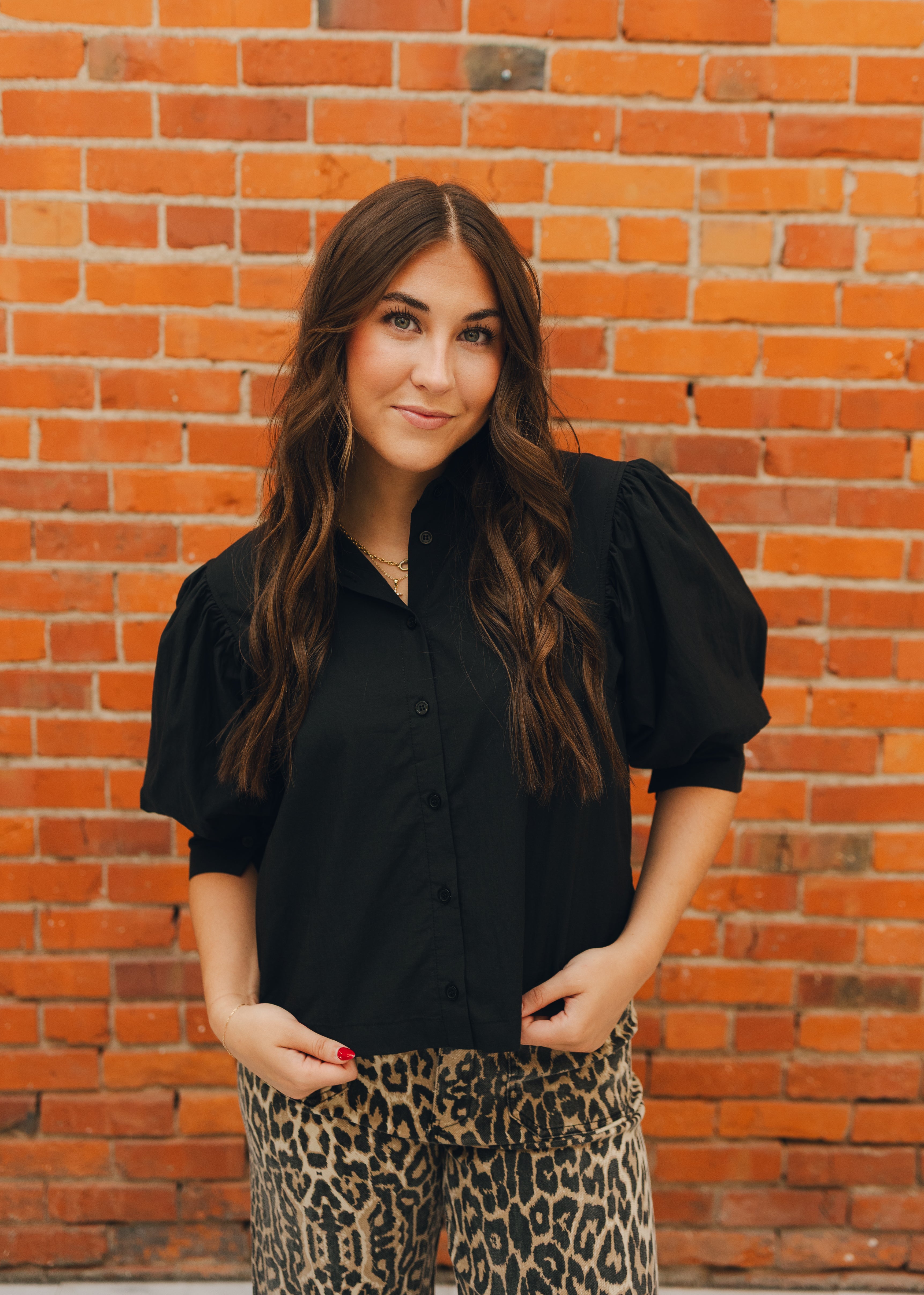 Puff Sleeve Button Down Shirt