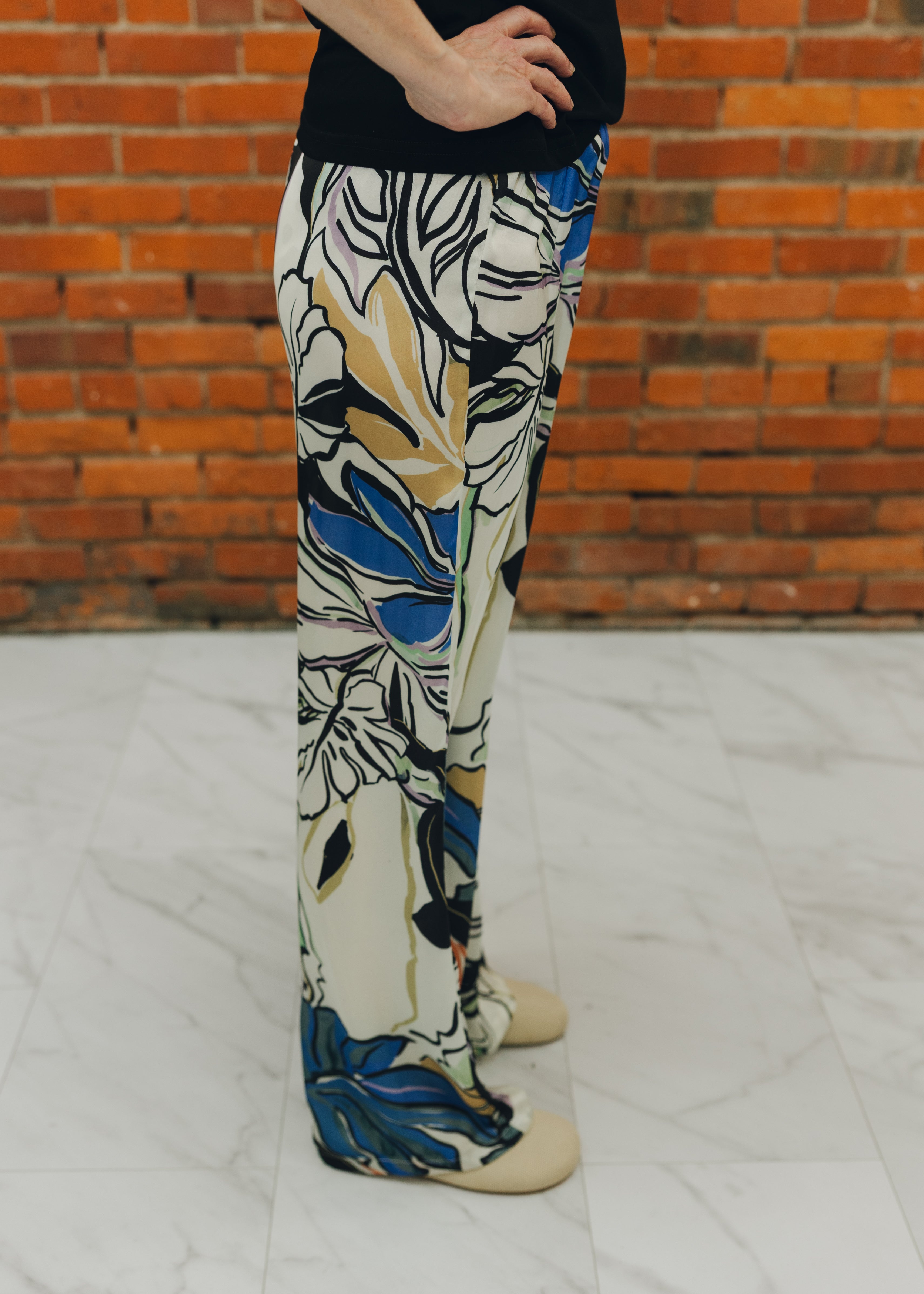 Elan Botanical Elastic Waistband Pant
