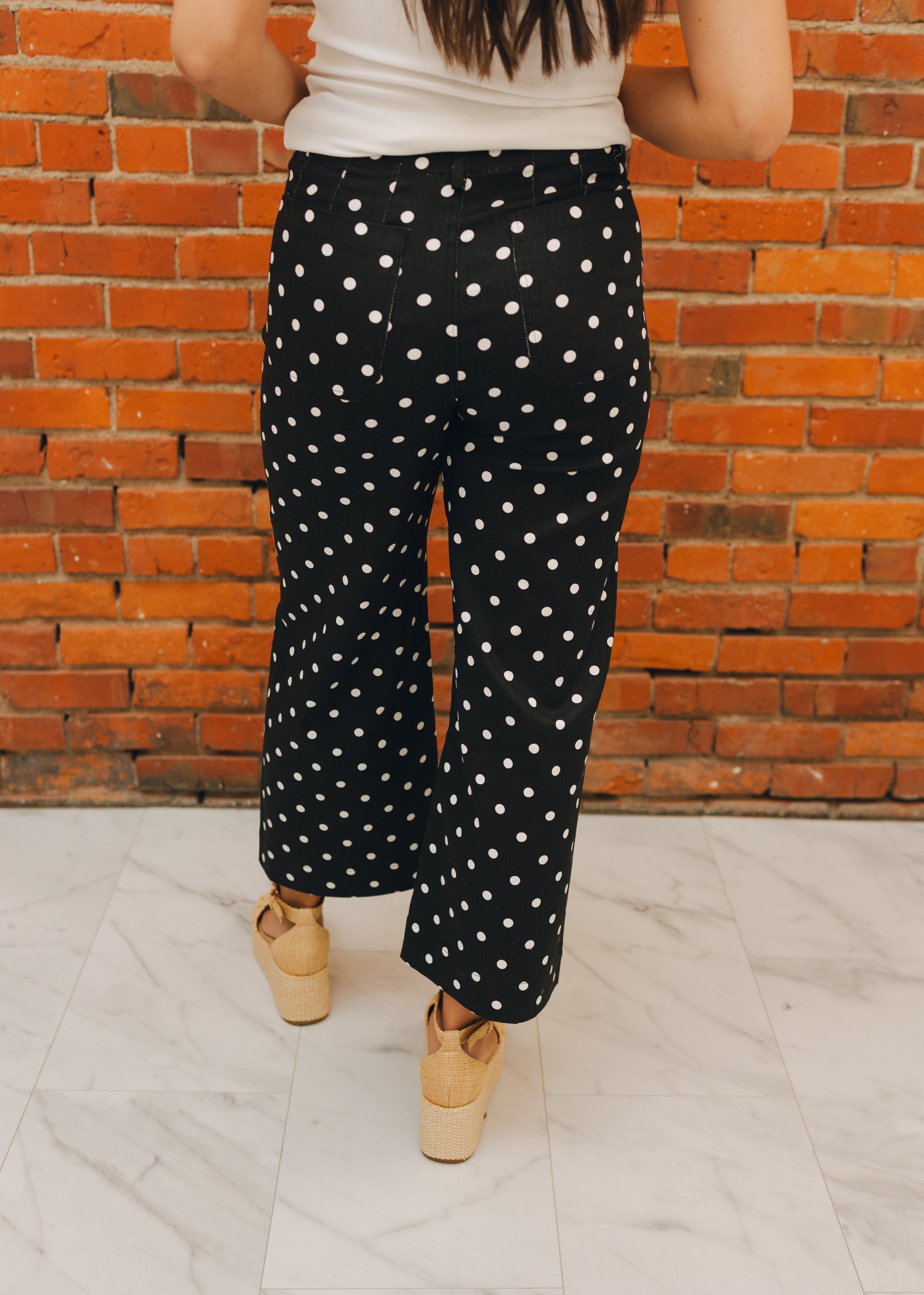 Polka Dot Straight Leg Pant