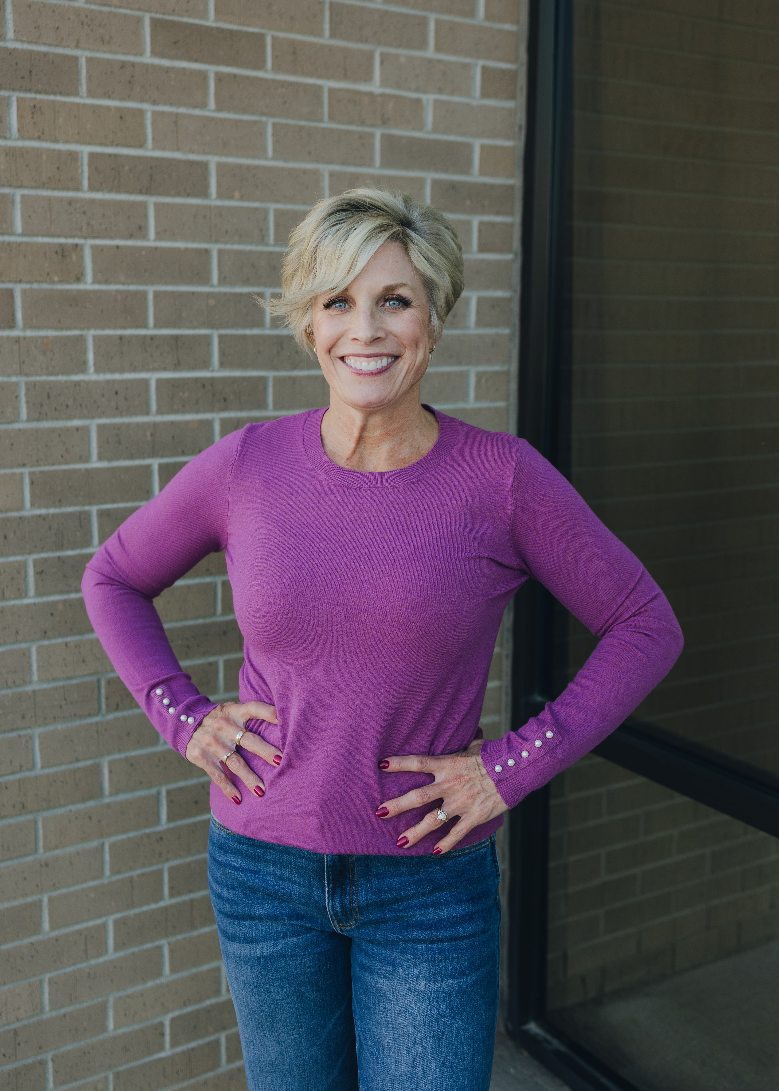 Molly Bracken Pearl Detail Sweater - Purple