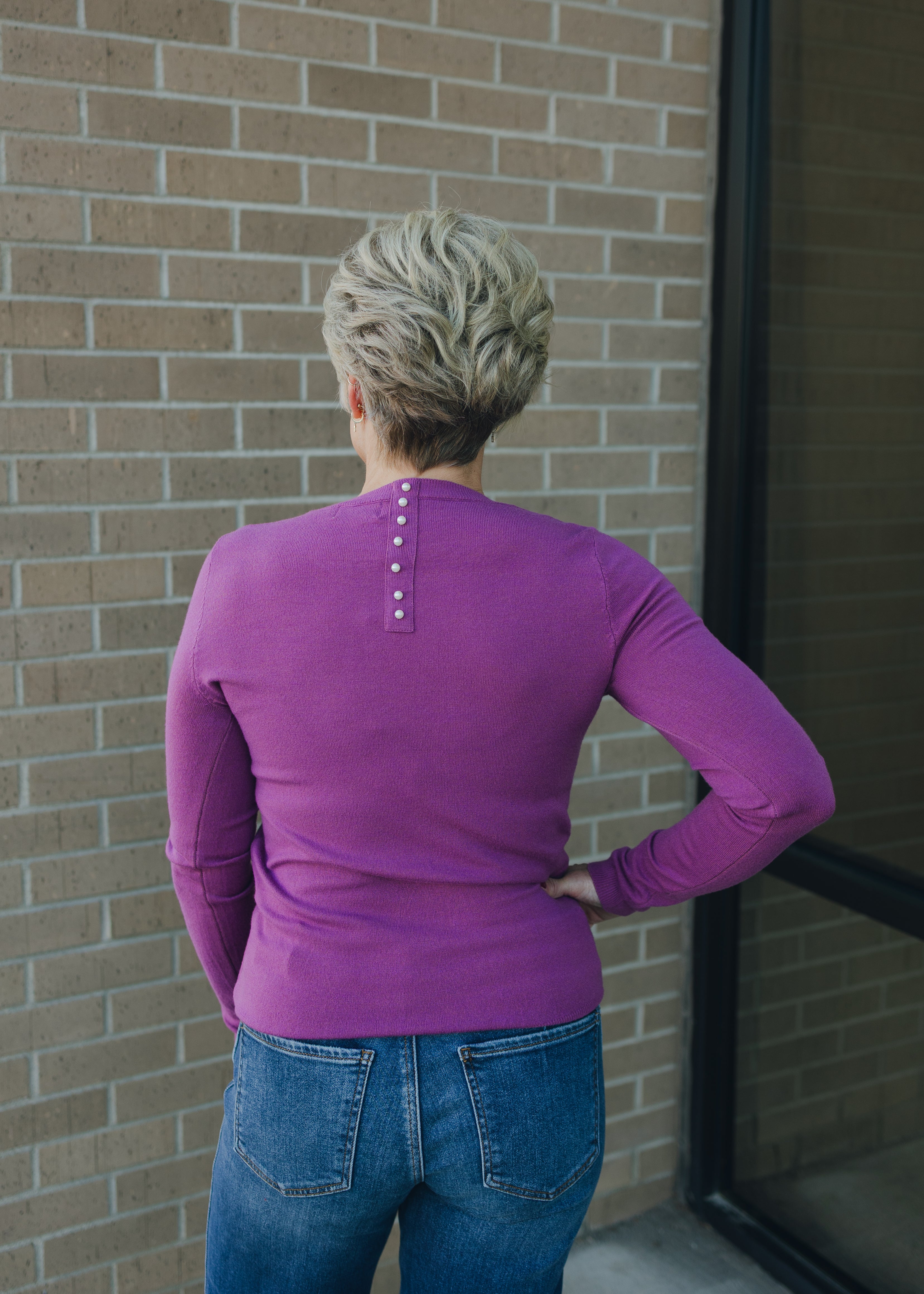 Molly Bracken Pearl Detail Sweater - Purple