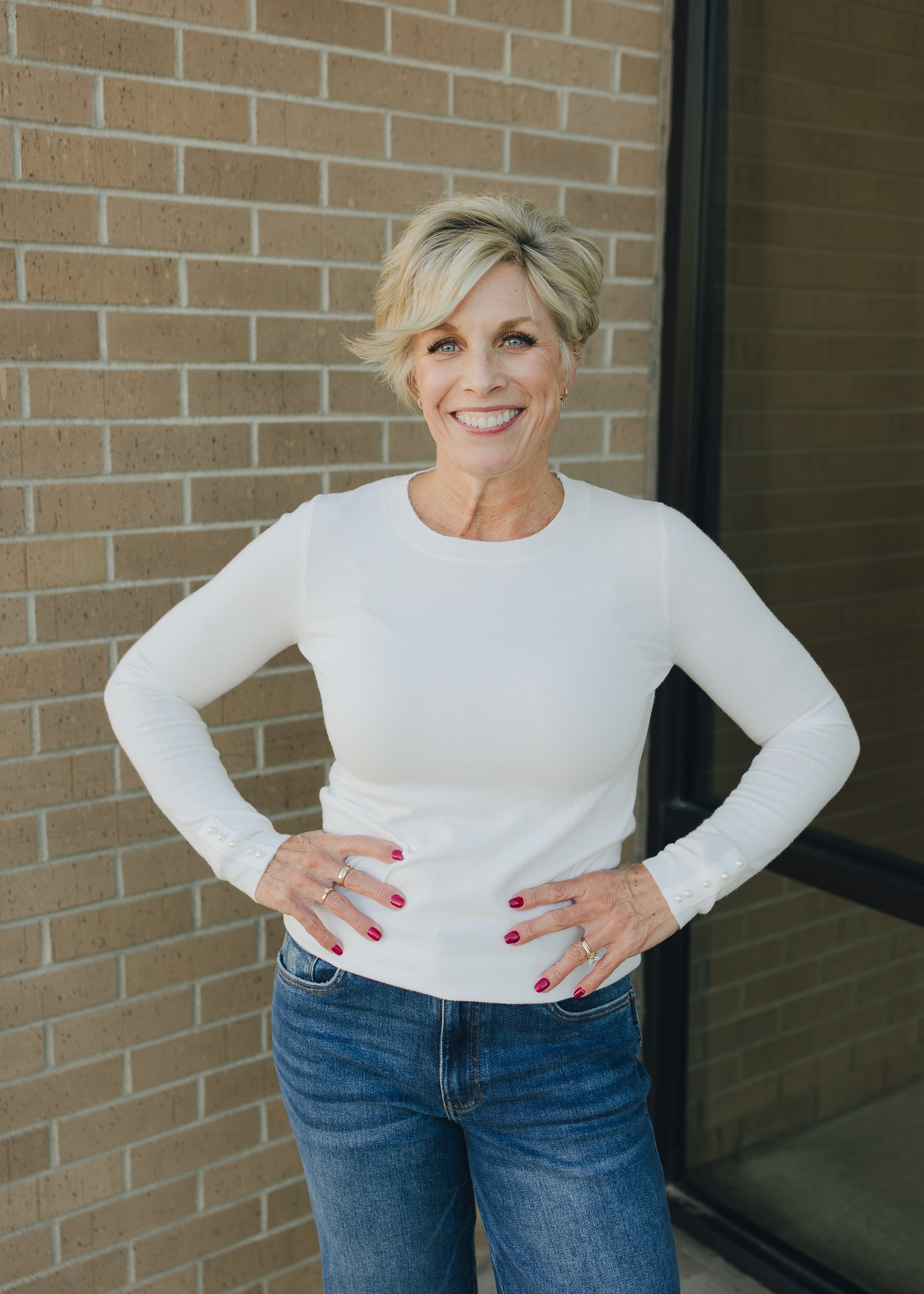 Molly Bracken Pearl Detail Sweater - Off White