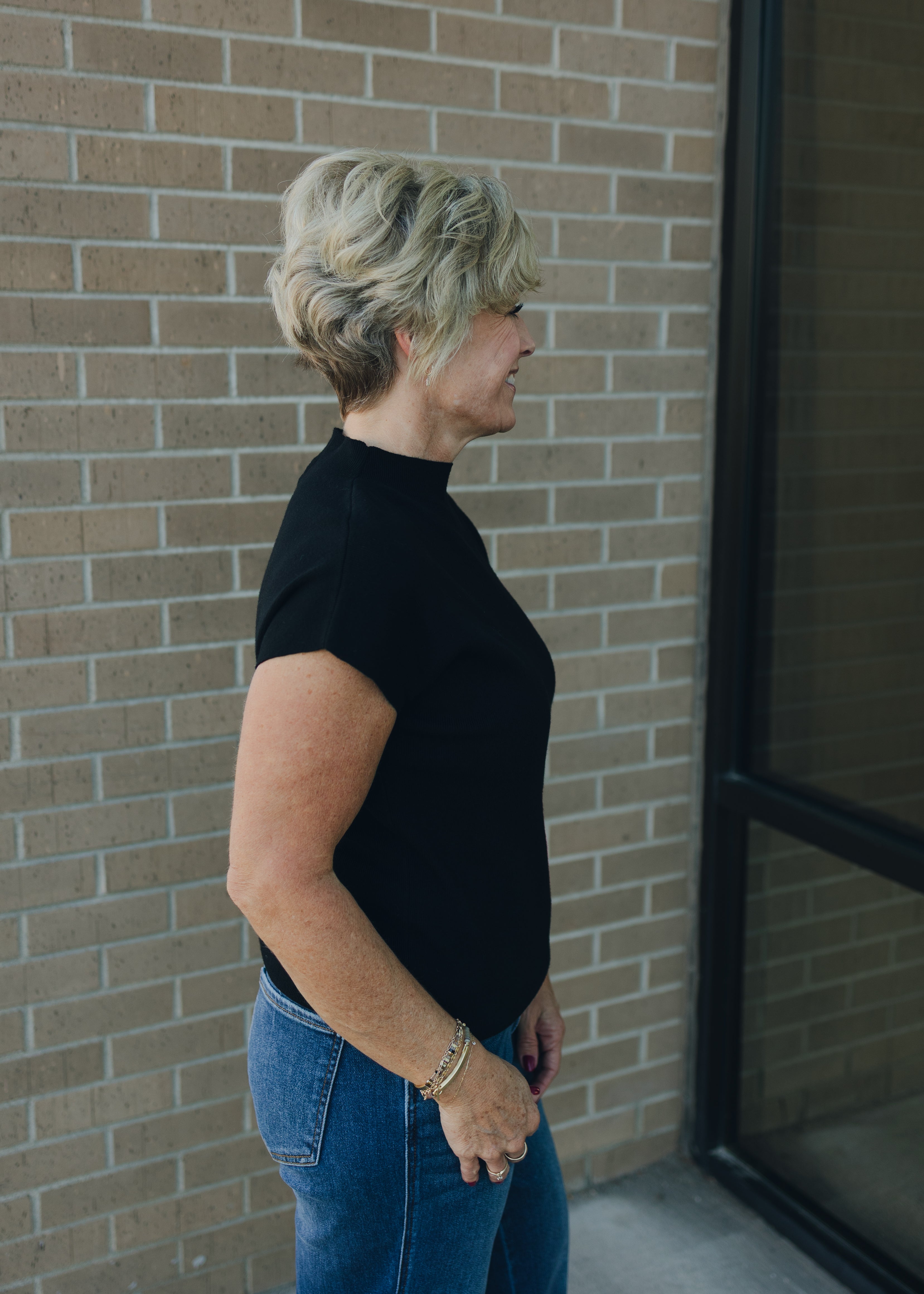 Molly Bracken Cap Sleeve Sweater - Black