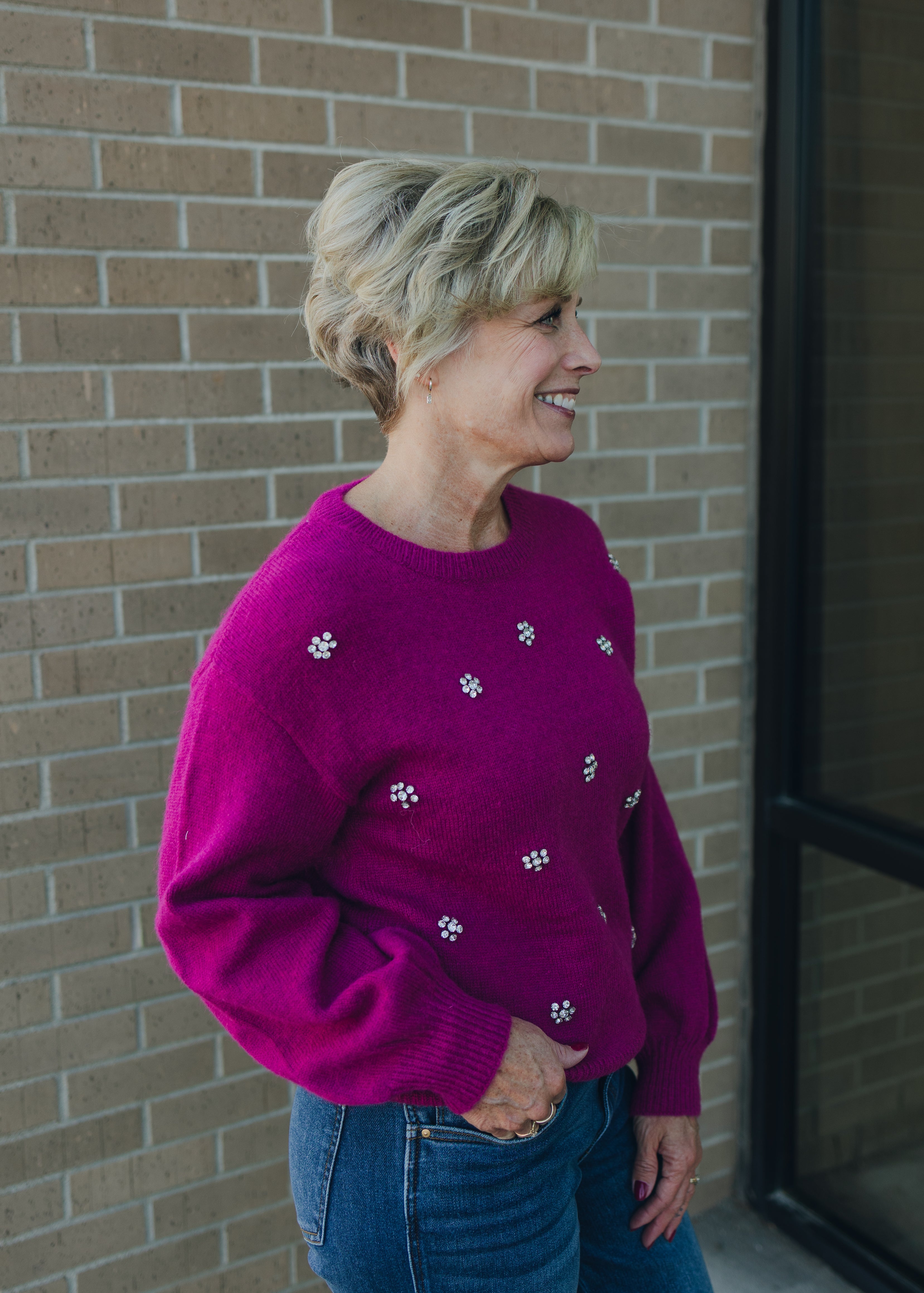 Molly Bracken Flower Gem Sweater