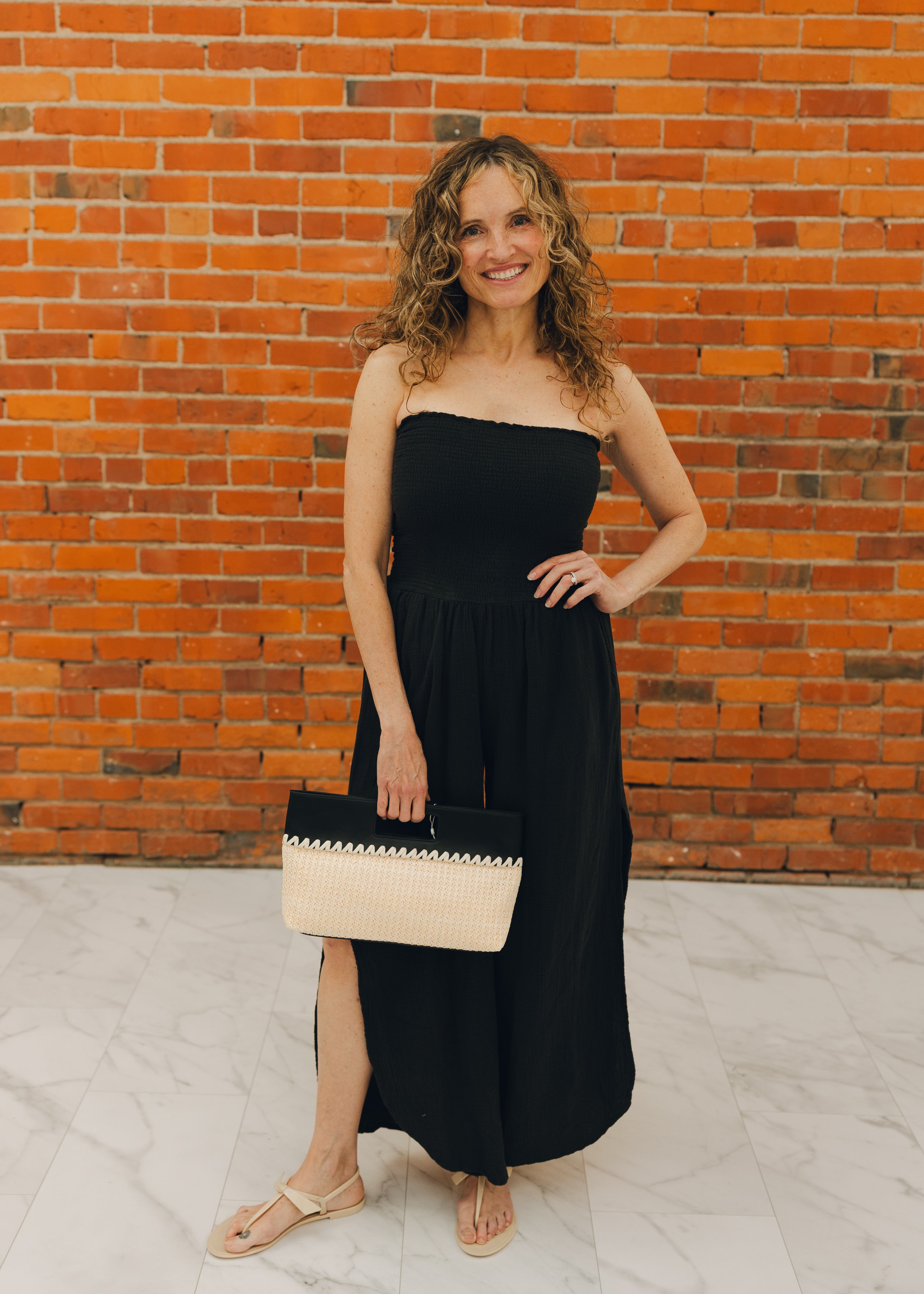 Elan Smocked Strapless Jumper