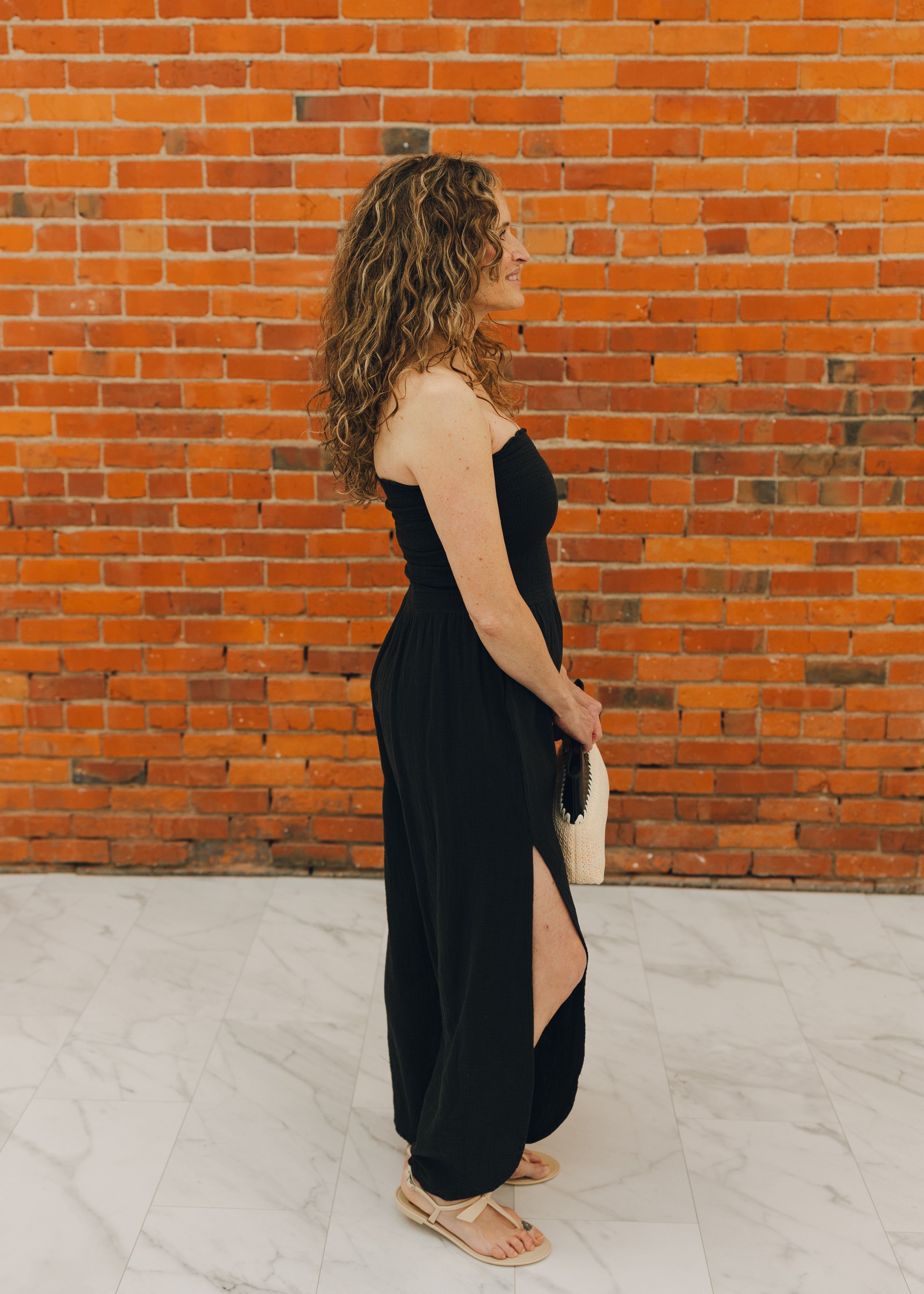 Elan Smocked Strapless Jumper