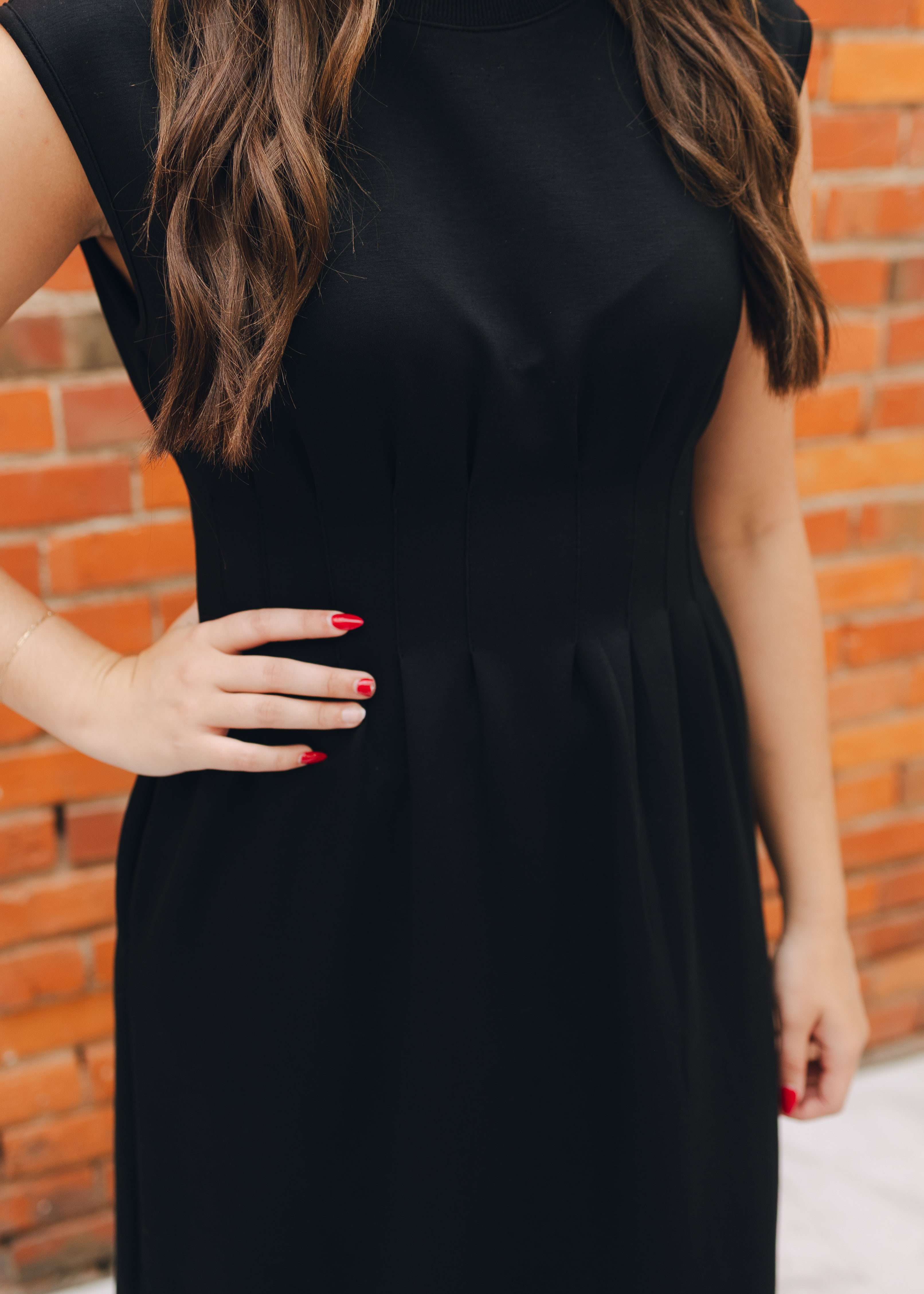 Cap Sleeve Pleated Waist Maxi Dress