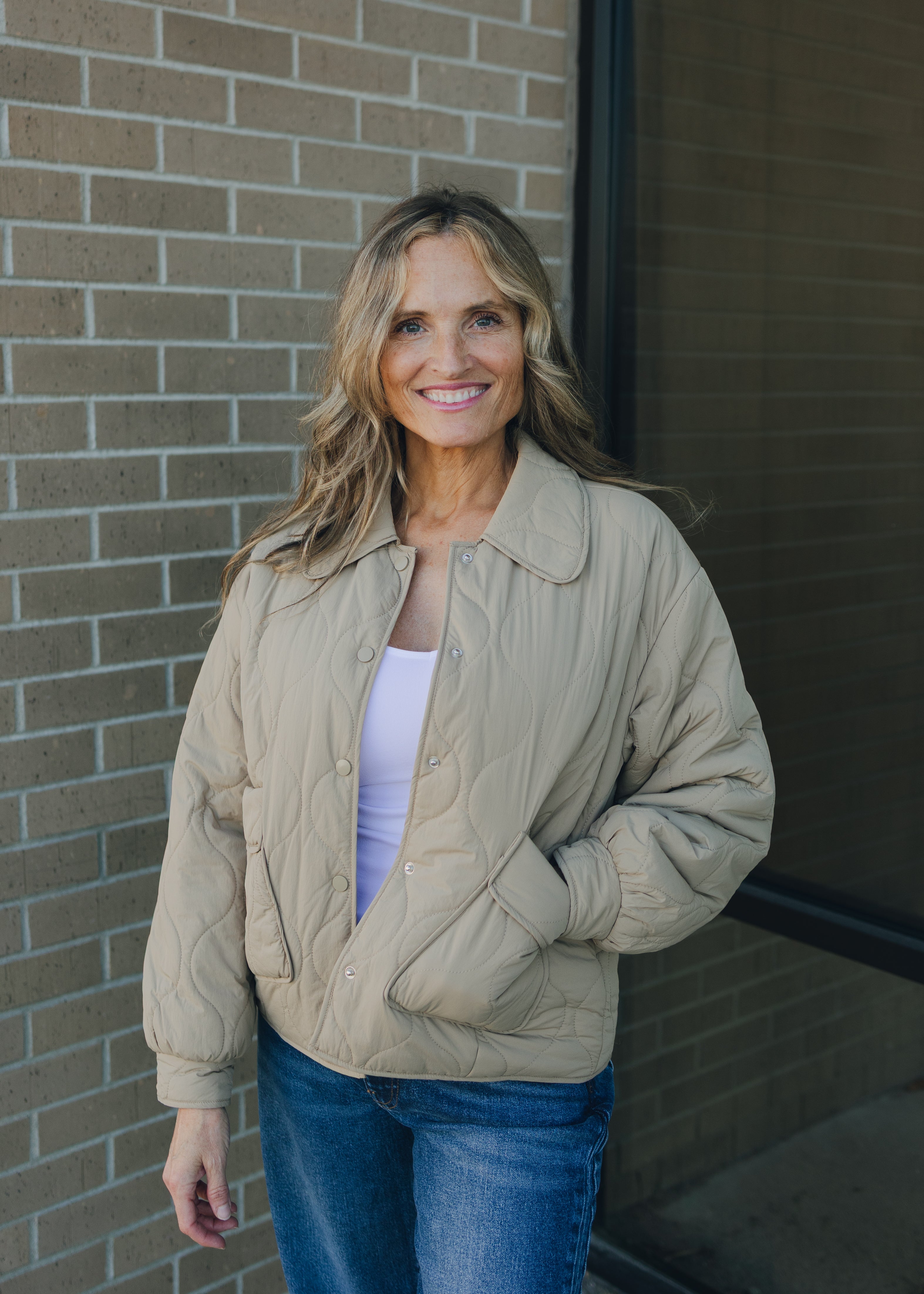 Quilted Jacket w/ Pockets - Khaki