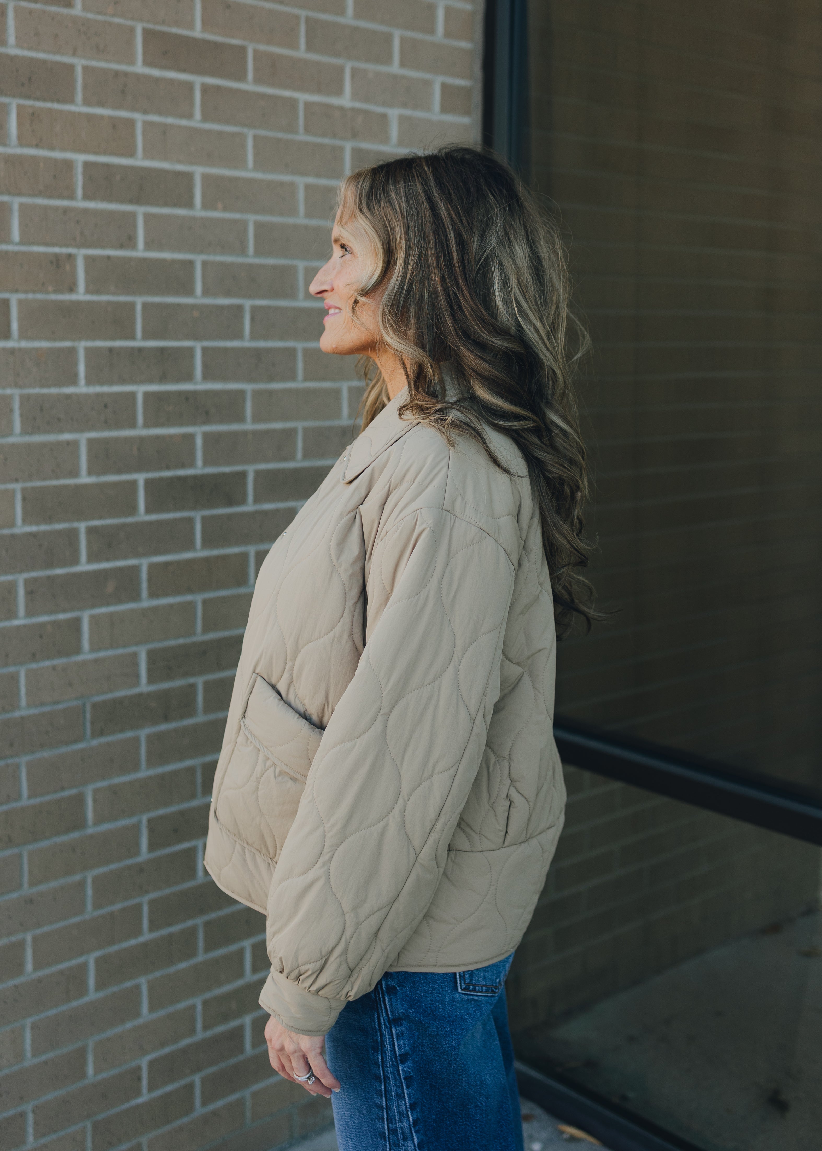 Quilted Jacket w/ Pockets - Khaki