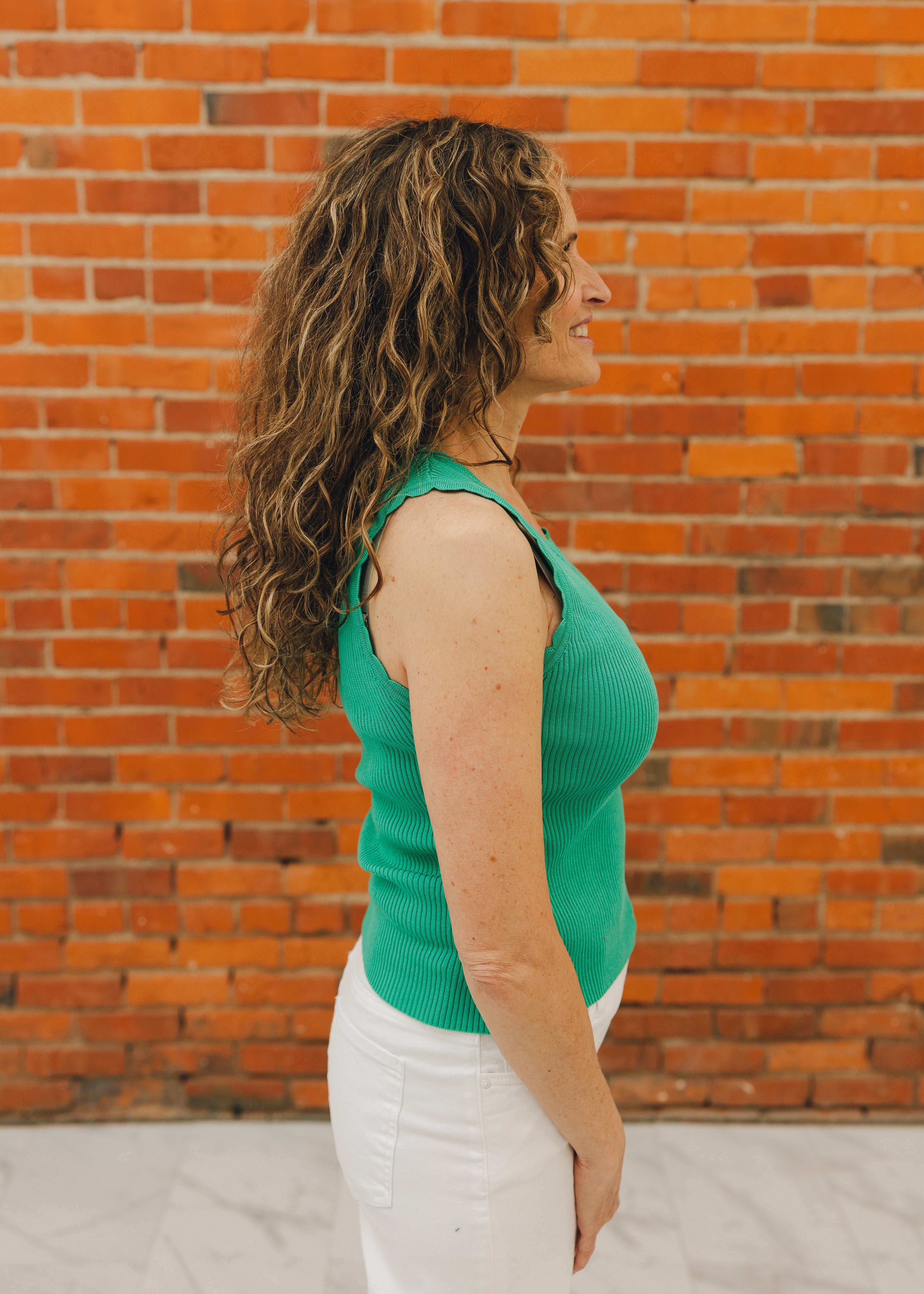 Scalloped Edge Ribbed Tank