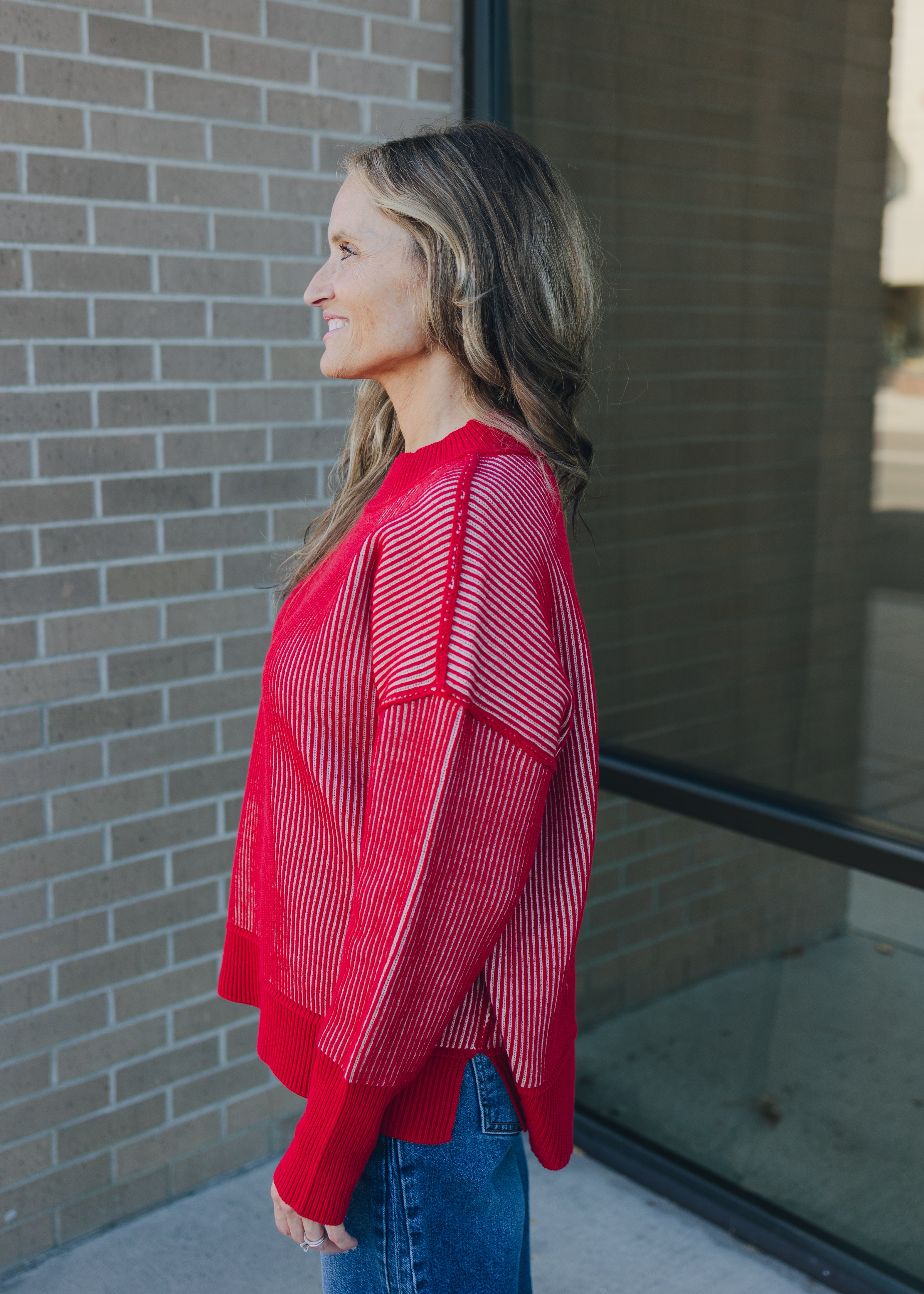 Exposed Seam Two Tone Sweater